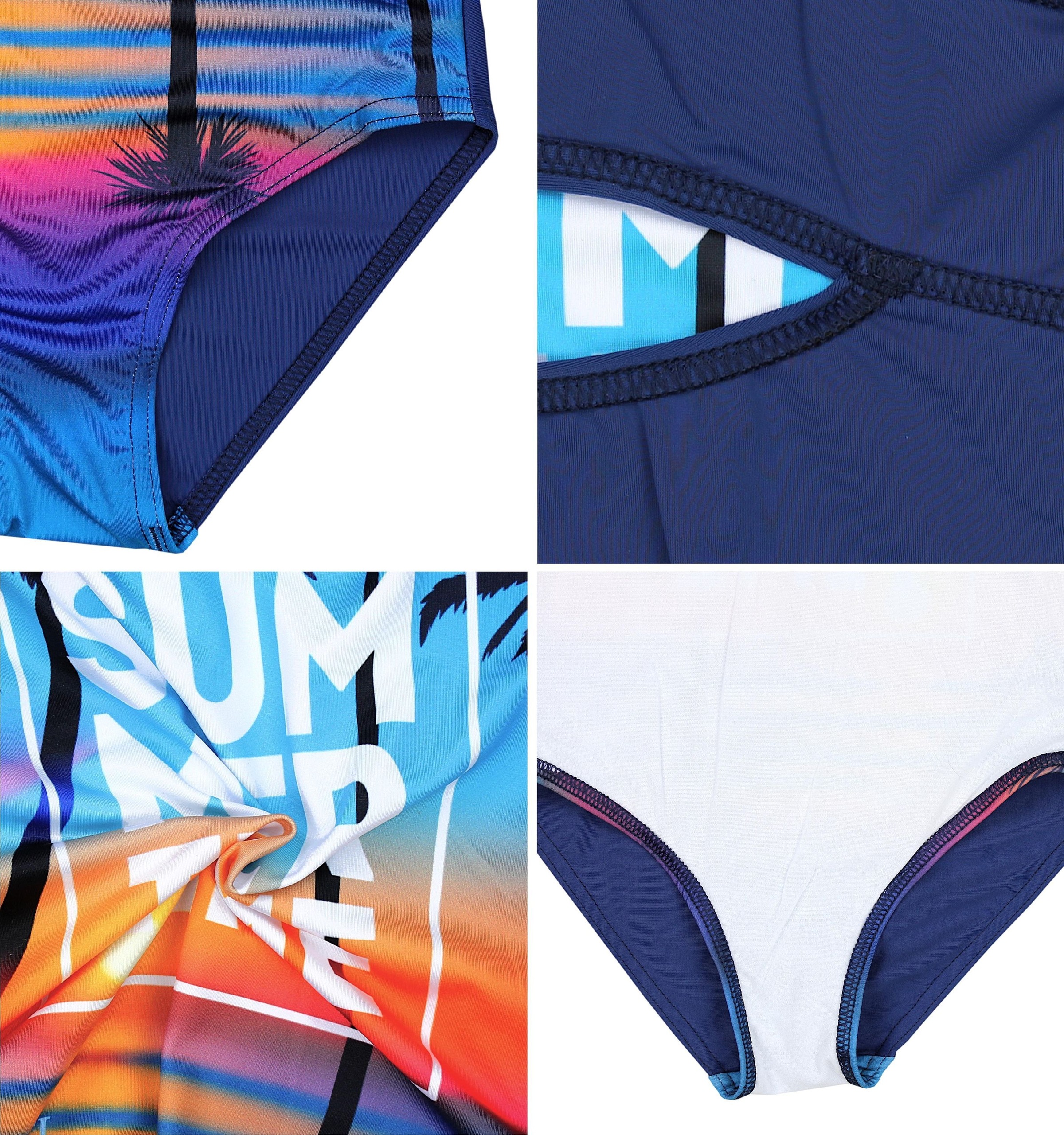 AQUARTI Badeanzug »Badeanzug Mädchen Badeanzug mit Ringerrücken Print«