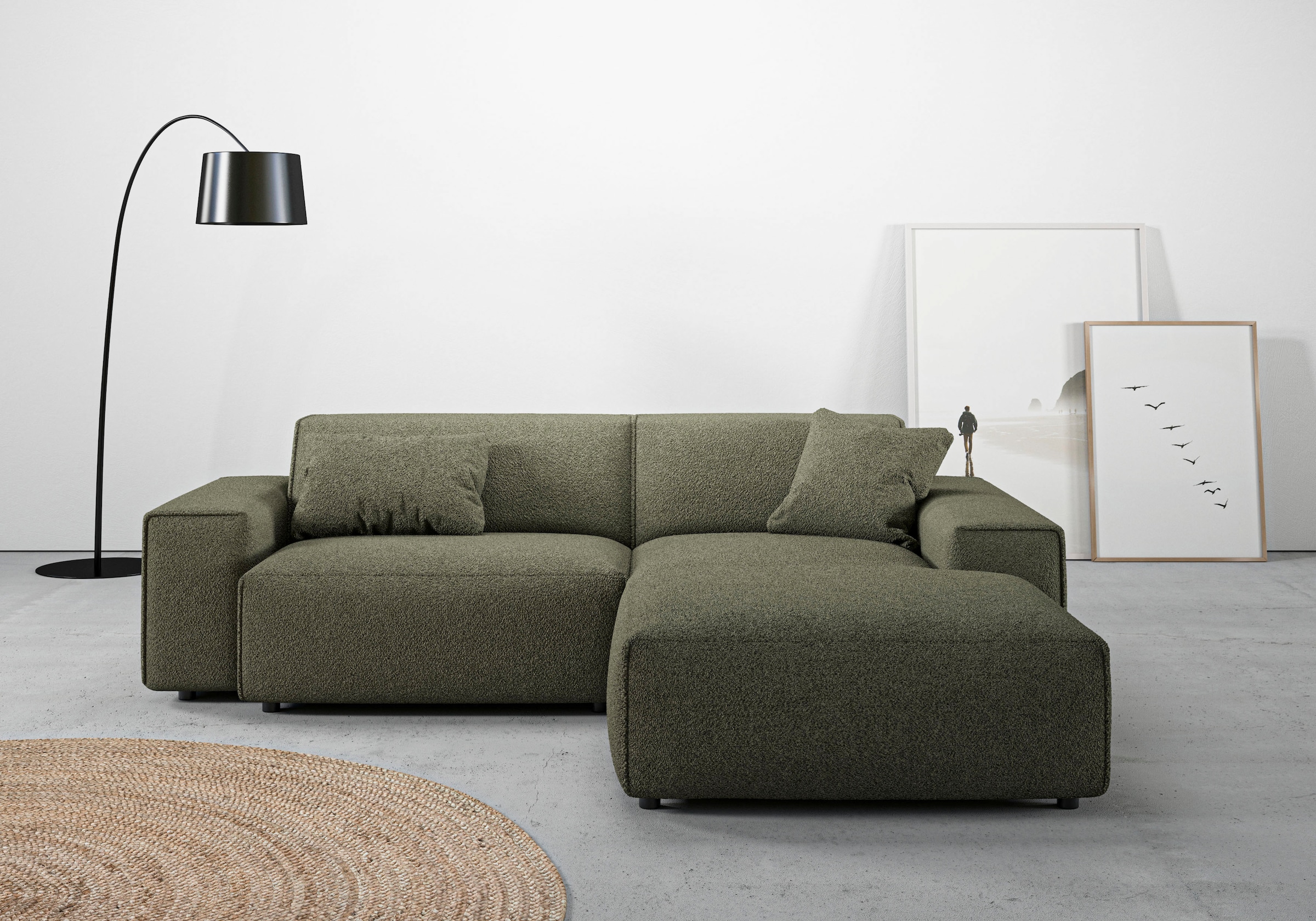Home affaire Ecksofa "Glimminge L-Form auch in Breitcord, Feincord + Easy care-Bezug," Breite 234, Zierkissen