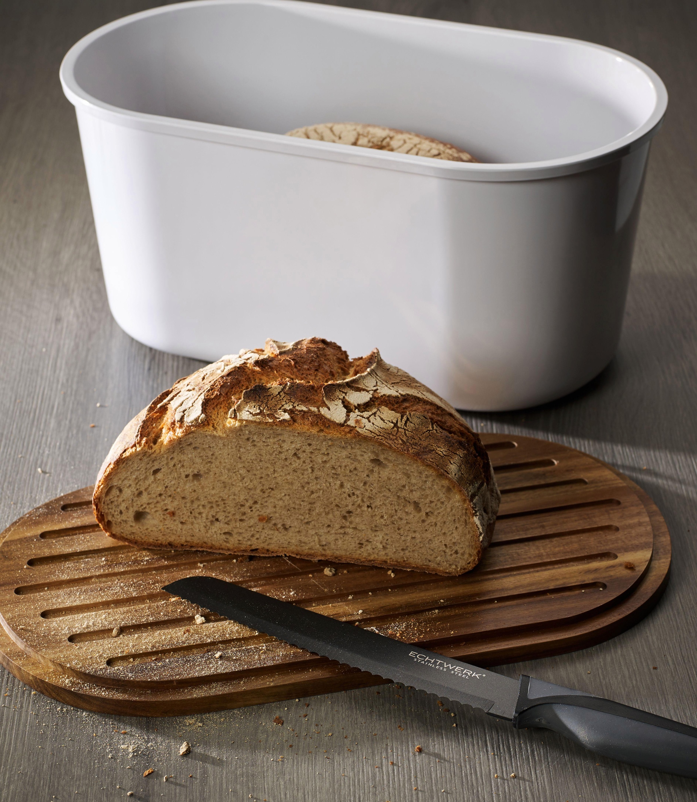 ECHTWERK Brotkasten »FRESH«, (1 tlg.), Brotaufbewahrung, Brottopf, Brotbox mit Schneidebrett, für 1 kg Brot