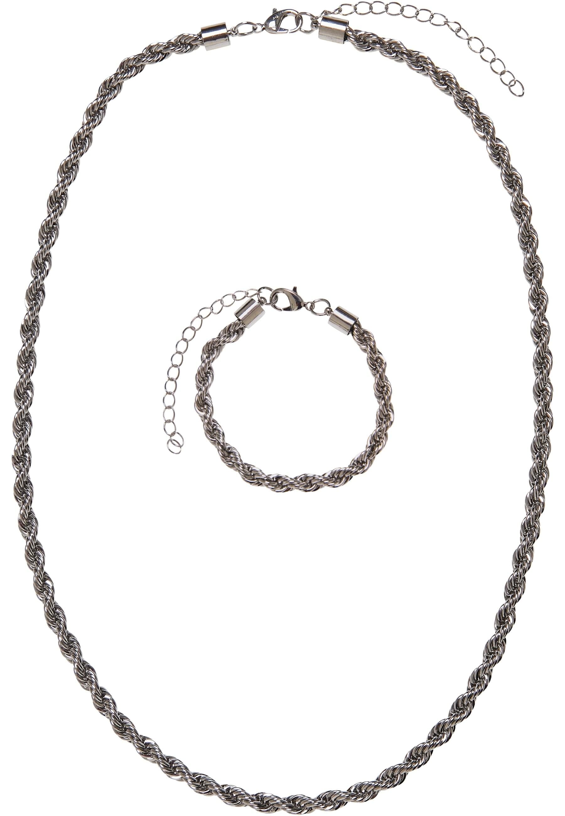 URBAN CLASSICS Edelstahlkette »Urban Classics Damen Charon Intertwine Necklace And Bracelet Set«