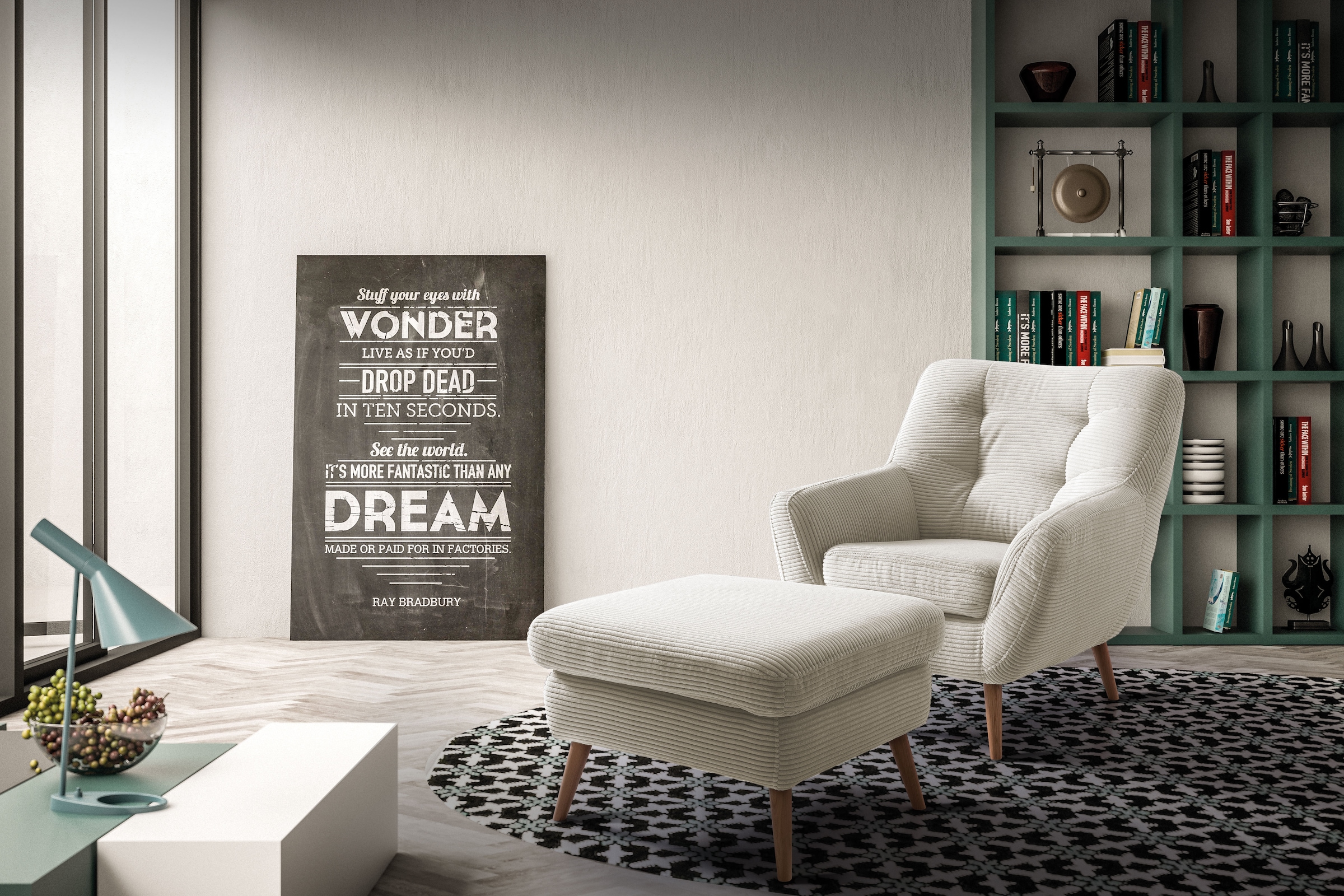 exxpo - sofa fashion Sessel »Scandi, Loungesessel mit tollem Sitzkomfort, hochwertige Polsterung«, bequem, hohe Holzfüße