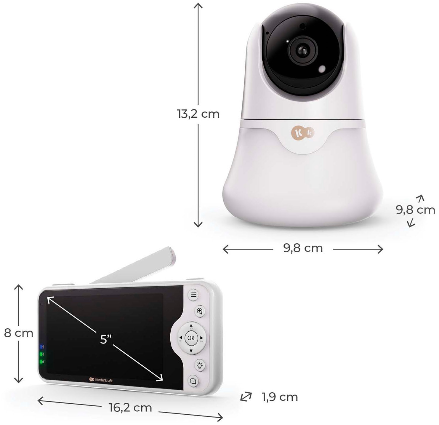 Kinderkraft Video-Babyphone »NITEEYE GLOW« Set, 2 tlg. mit Nachtlicht