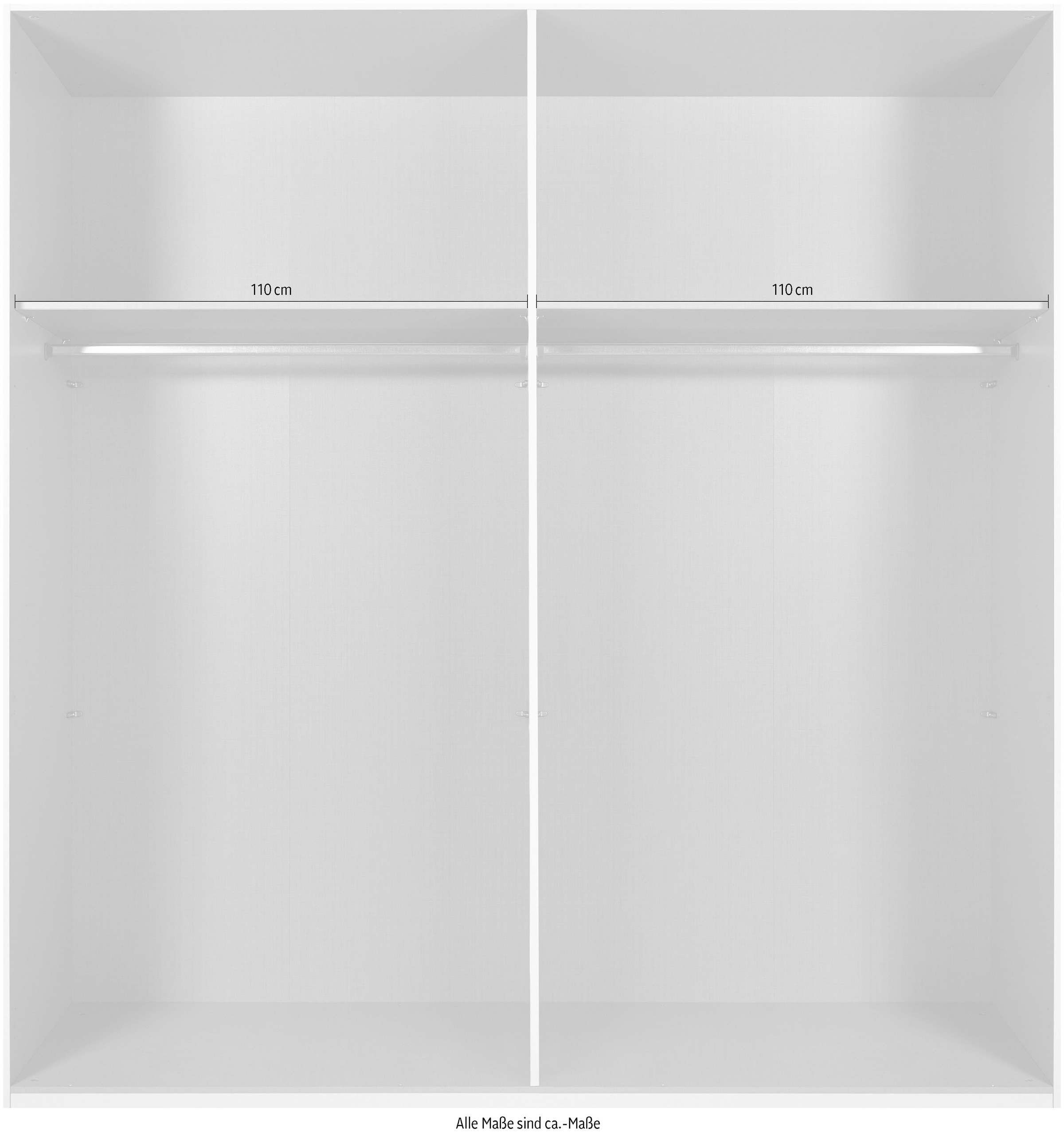 Wimex Schwebetürenschrank »Jork Kleiderschrank mit Spiegel, schwarze Metallgriffe«, Schrank in verschiedenen Größen und Innenausstattungsvarianten