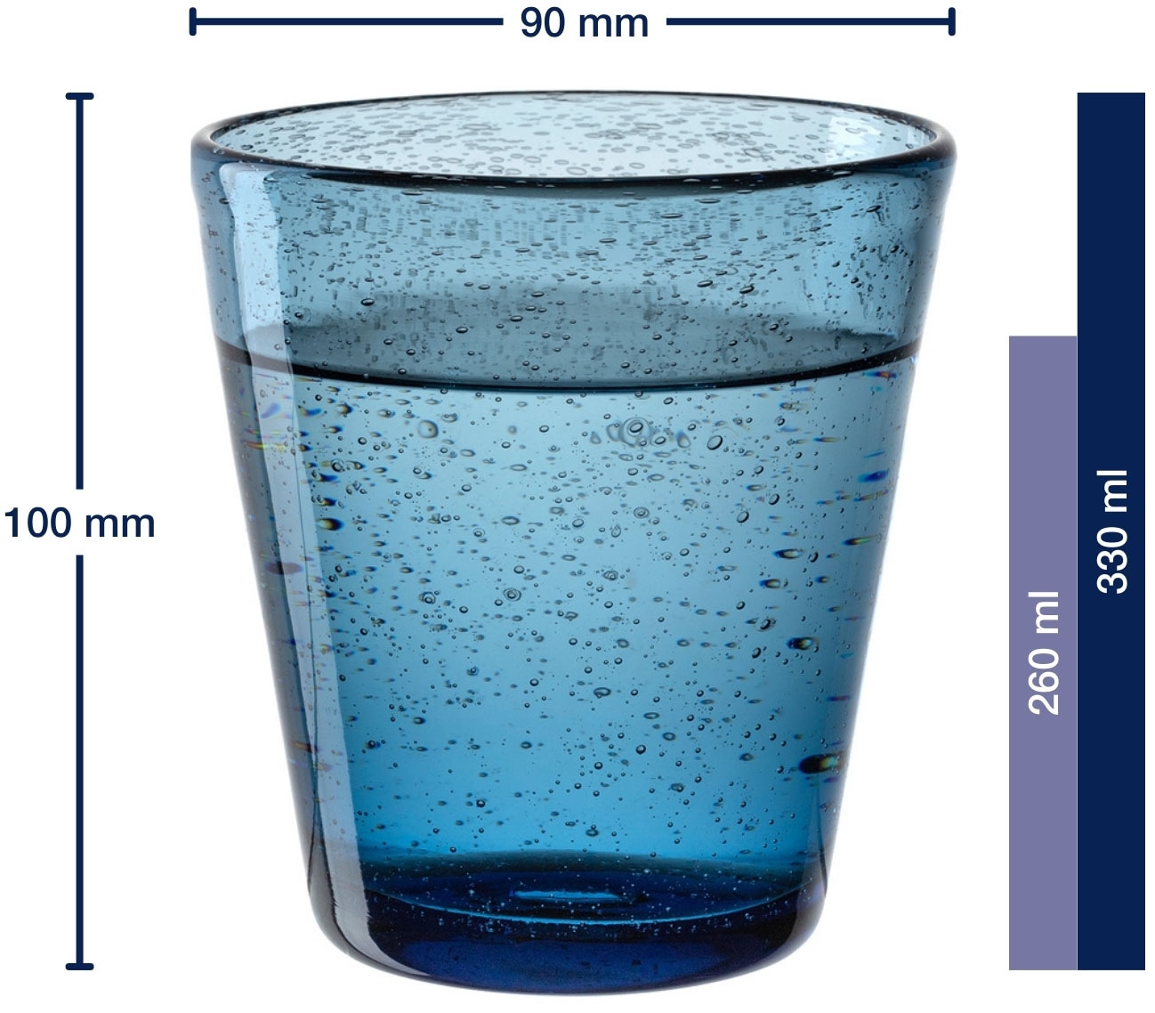 LEONARDO Gläser-Set »Trinkglas BURANO, 330 ml, 4er-Set«, (Set, 4 tlg.), aus mundgeblasenem Schaumglas