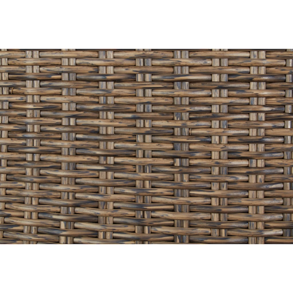 MERXX Garten-Essgruppe »Toskana«, (9 tlg.), 4 Sessel, Tisch 110x110x75 cm, Polyrattan/Akazie