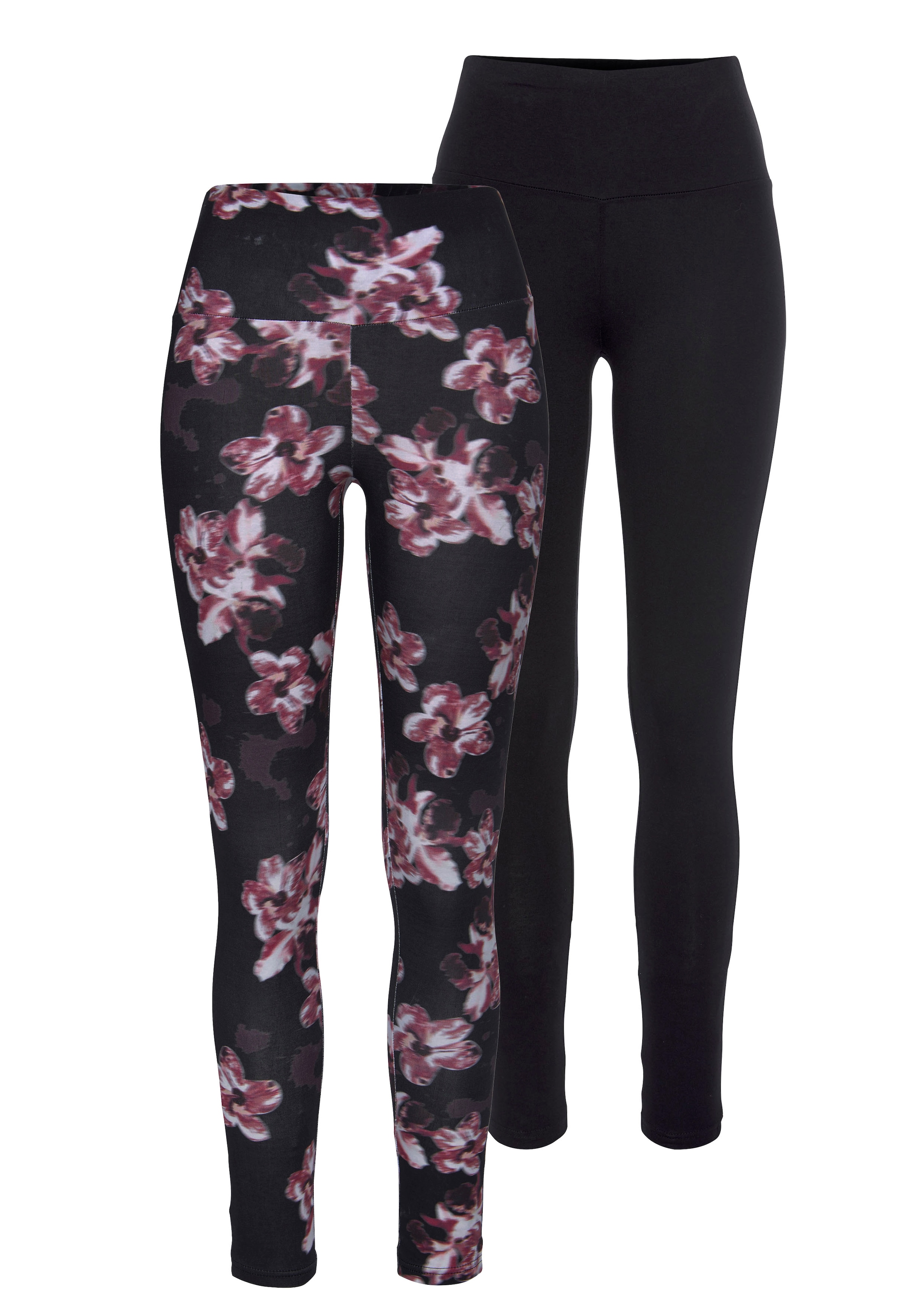 H.I.S Leggings, (2er-Pack), in bedruckt und uni