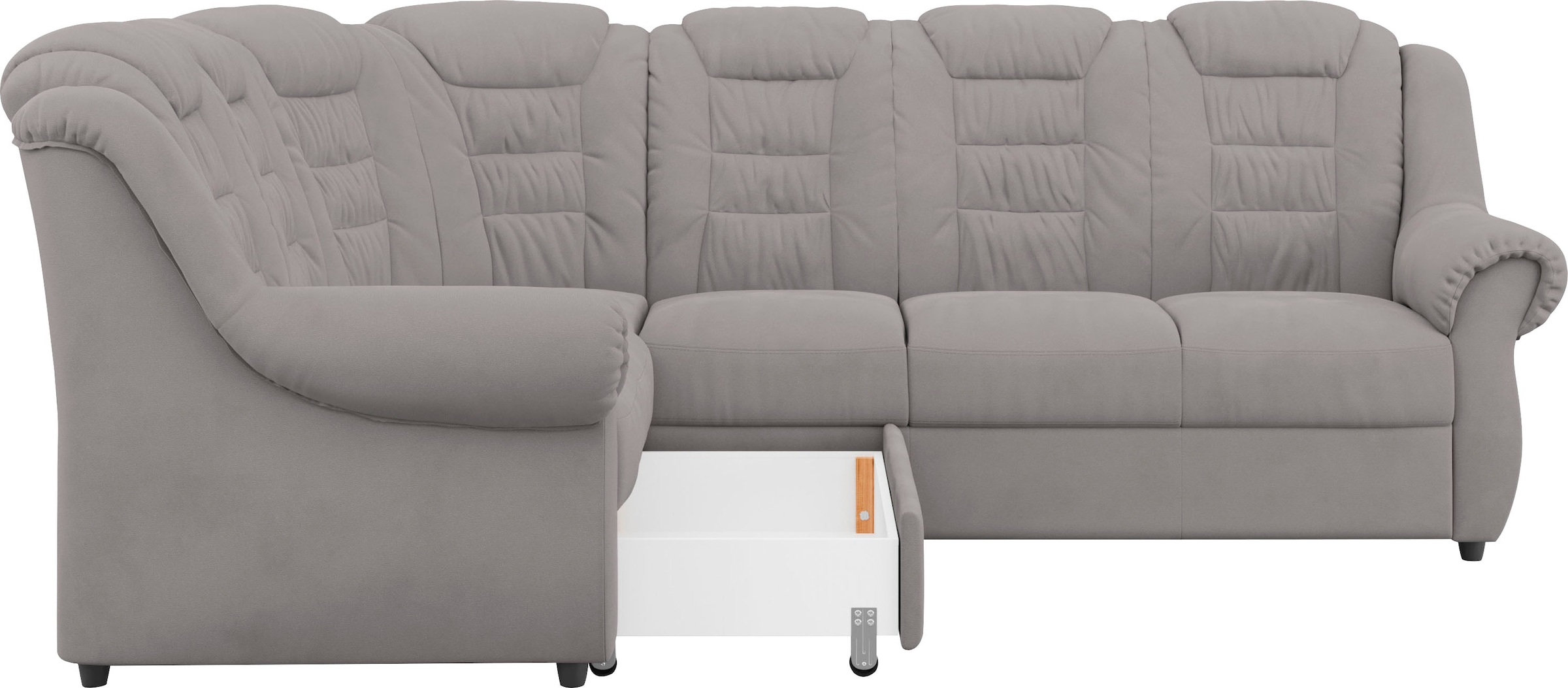 Home affaire Ecksofa »Boston L-Form«, mit hoher Rückenlehne, wahlweise mit Bettfunktion & Stauraum