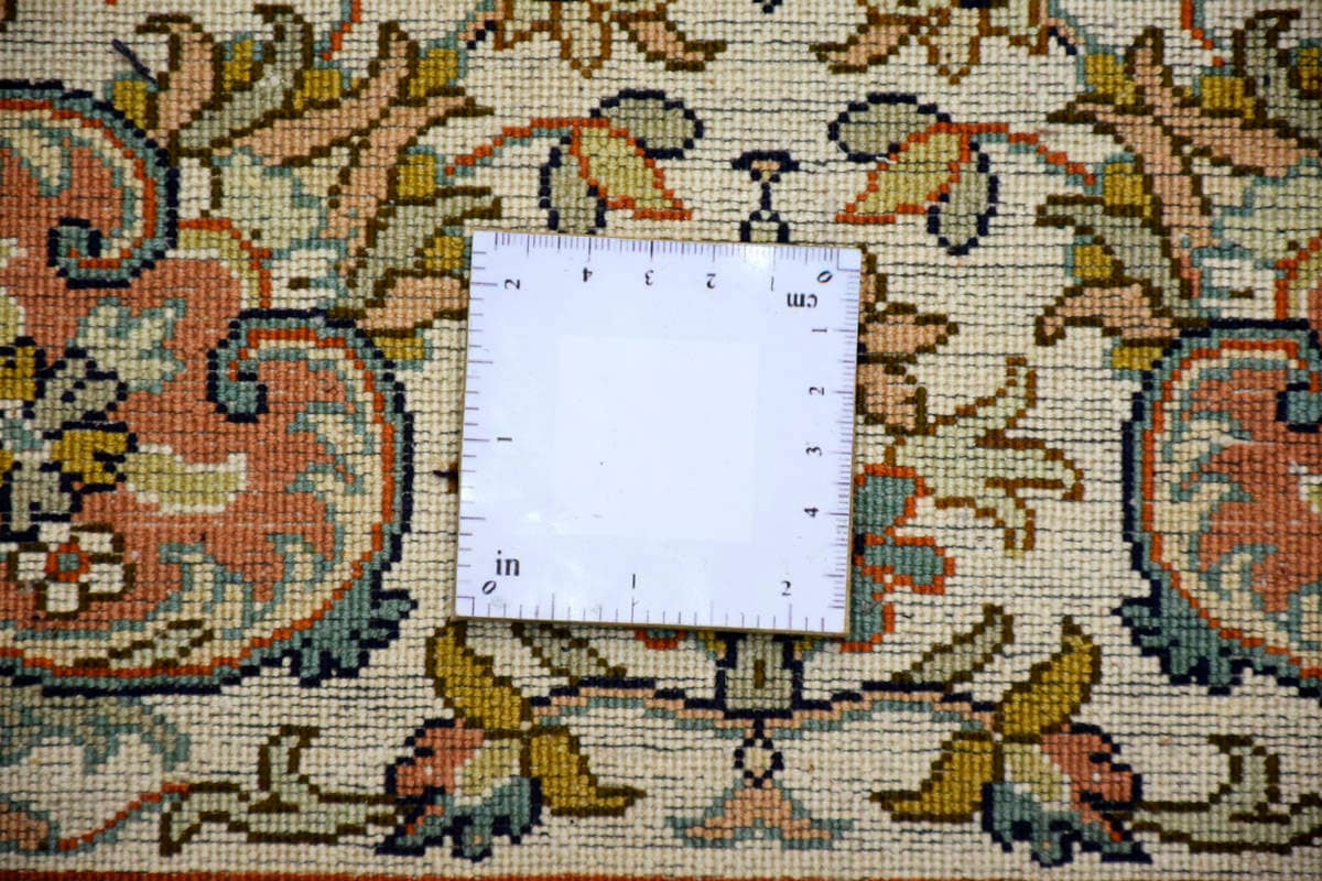 Kayoom Seidenteppich »Kashan 9596«, rechteckig, 10 mm Höhe, Einzelstück mit Zertifikat, Wohnzimmer