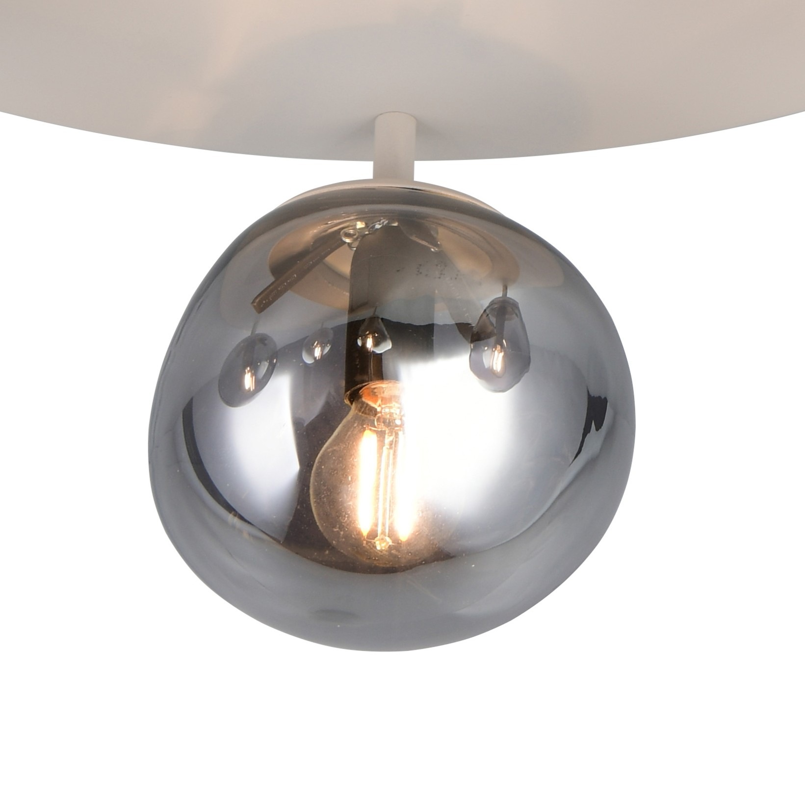 s.Oliver Deckenleuchte »ANJELLA, Deckenlampe exkl 5x E14 max 10W, in warm grey + smoke Glas,«, 5 flammig, Leuchtmittel E14 | Leuchtmittel wechselbar, mit mundgeblasenen Glas Lampenschirmen in rauchgrau, Ø gesamt 59cm