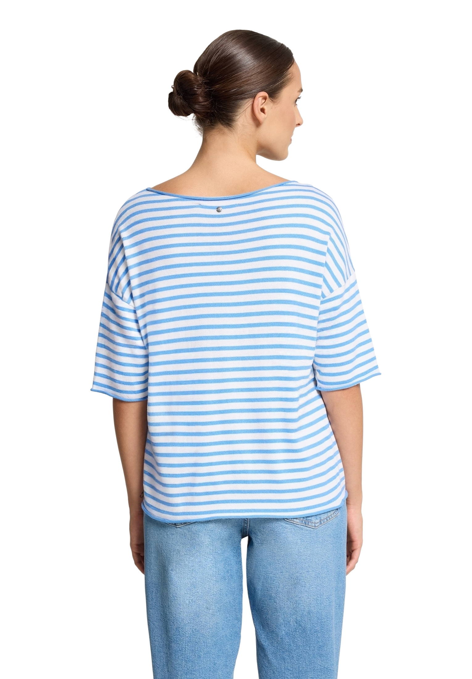 Betty&Co Kurzarmshirt »Betty & Co Damen Strickpullover mit U-Boot-Ausschnitt«, (1 tlg.), Ringel