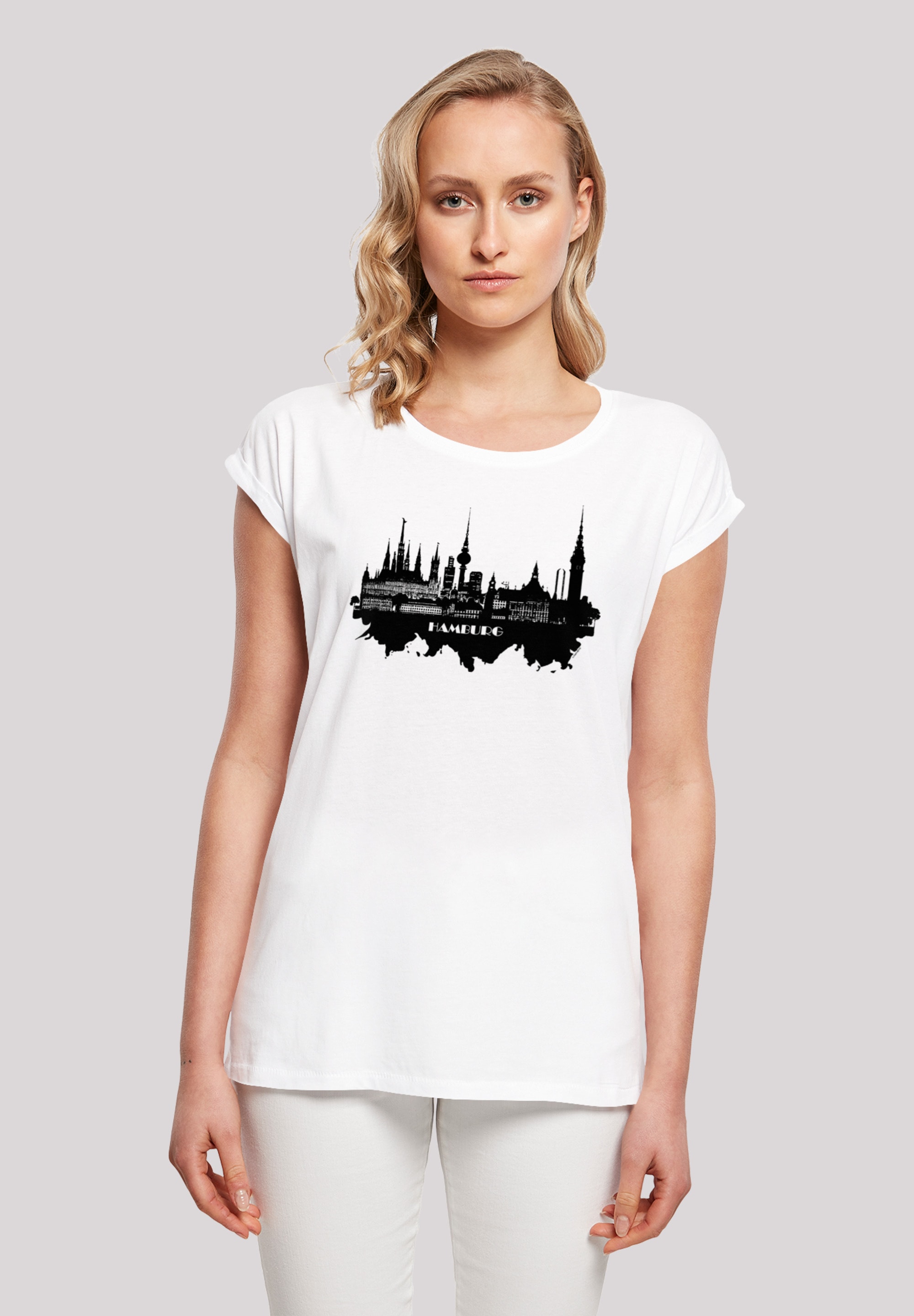 F4NT4STIC T-Shirt "Cities Collection - Hamburg skyline", Print