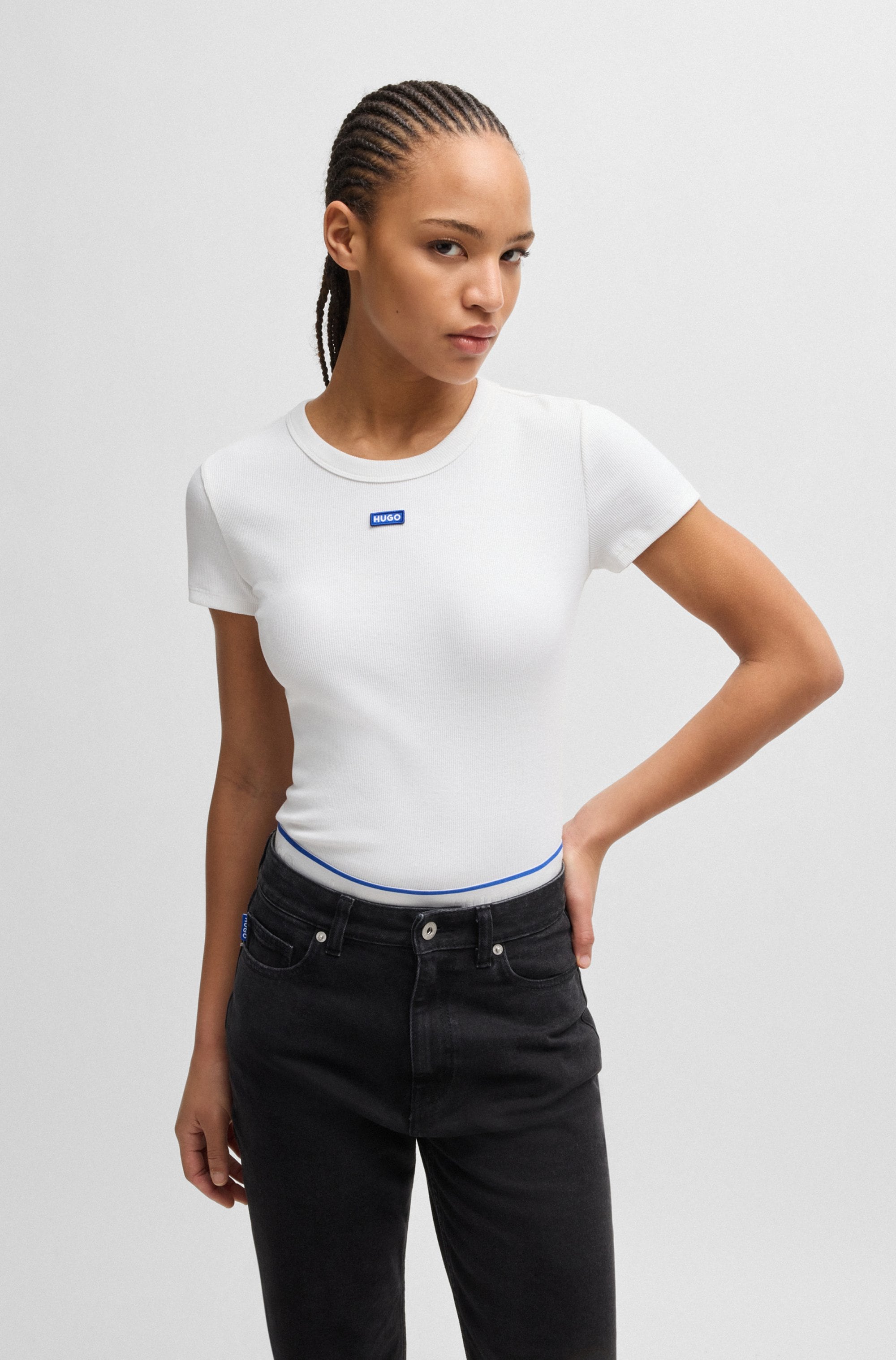 HUGO Blue T-Shirt "Easy Tee", mit HUGO Aufnäher günstig online kaufen