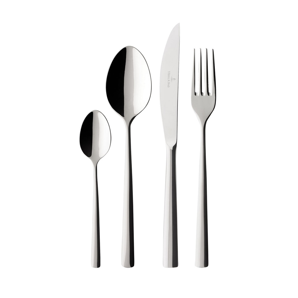 Villeroy & Boch Besteck-Set "Tafelbesteck Piemont 144er Set silber" Spülmaschinenfest