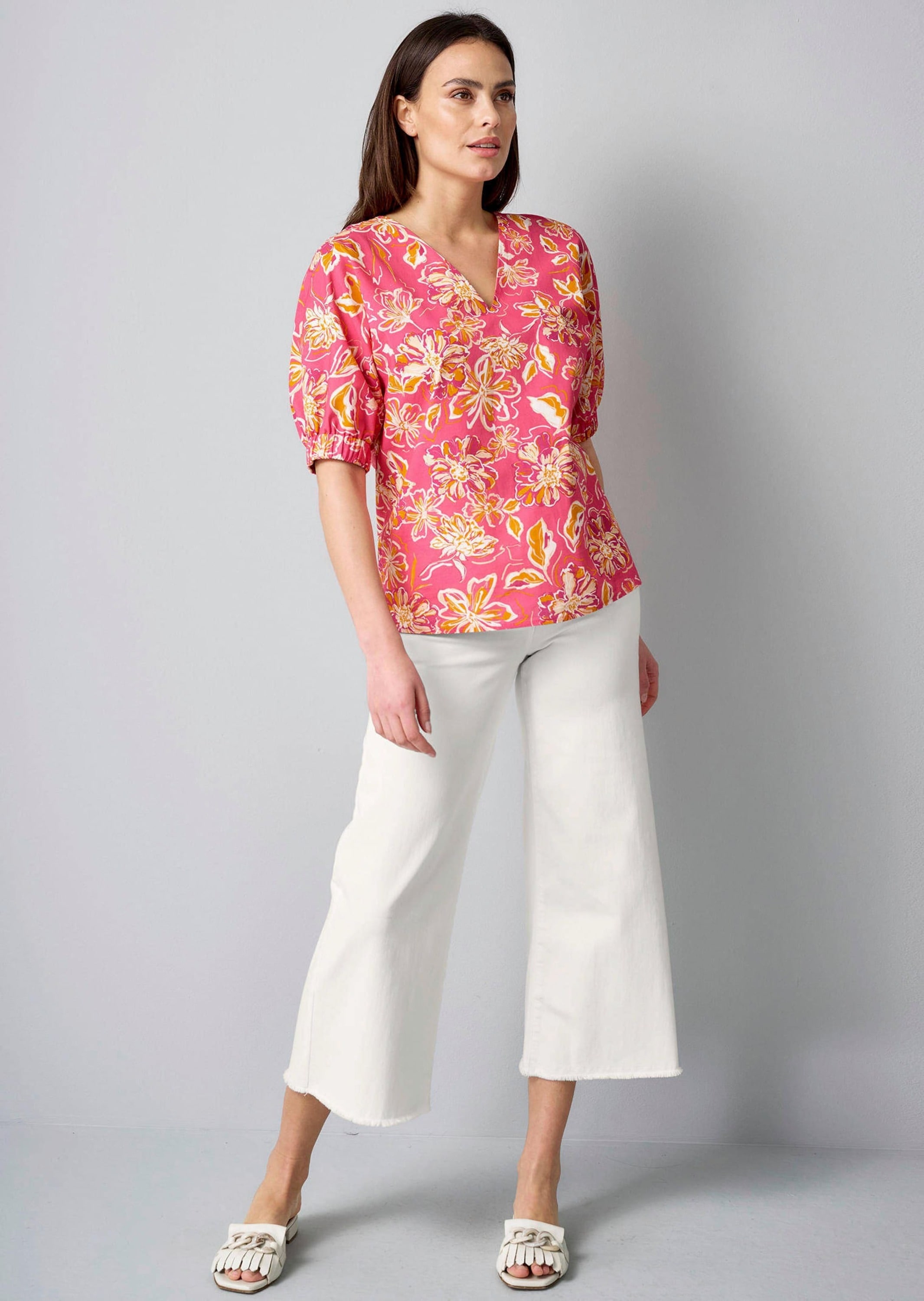 Alba Moda Schlupfbluse »Bluse Bluse mit Gummizug am Ärmel«
