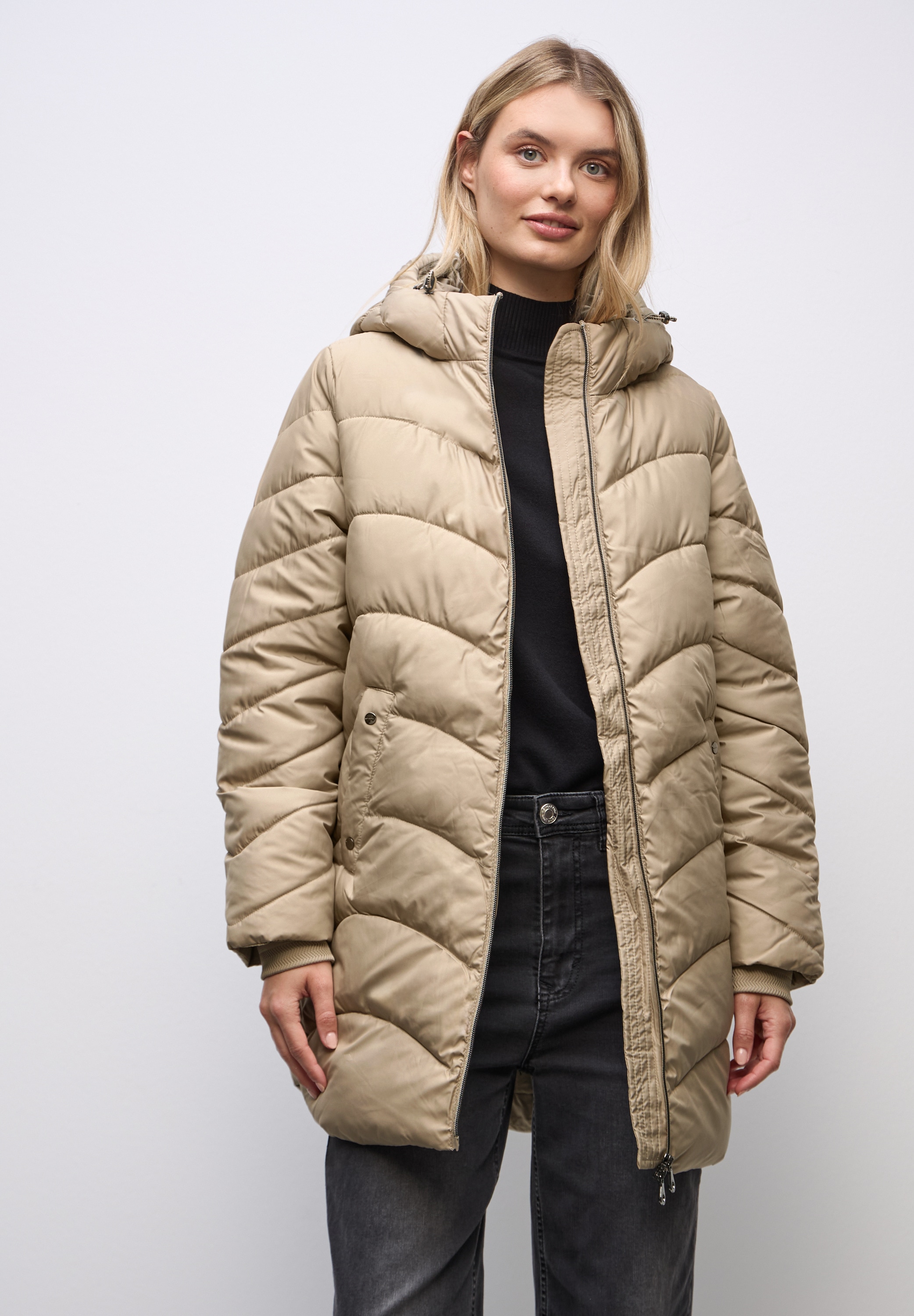 STREET ONE Steppjacke mit Kapuze mit Kapuze mit Tunnelzugband günstig online kaufen