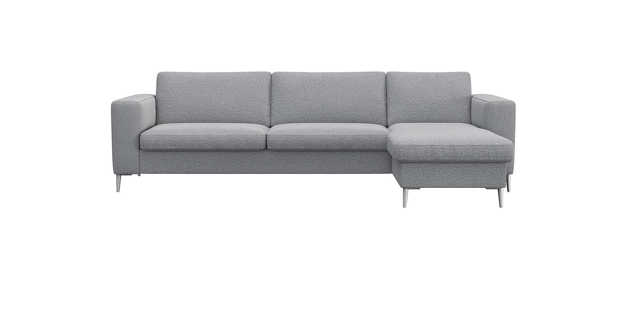 FLEXLUX Ecksofa "Fiore, super Sitzkomfort durch Kaltschaum im Sitz, L-Form" breite Armlehnen, Füße Alu