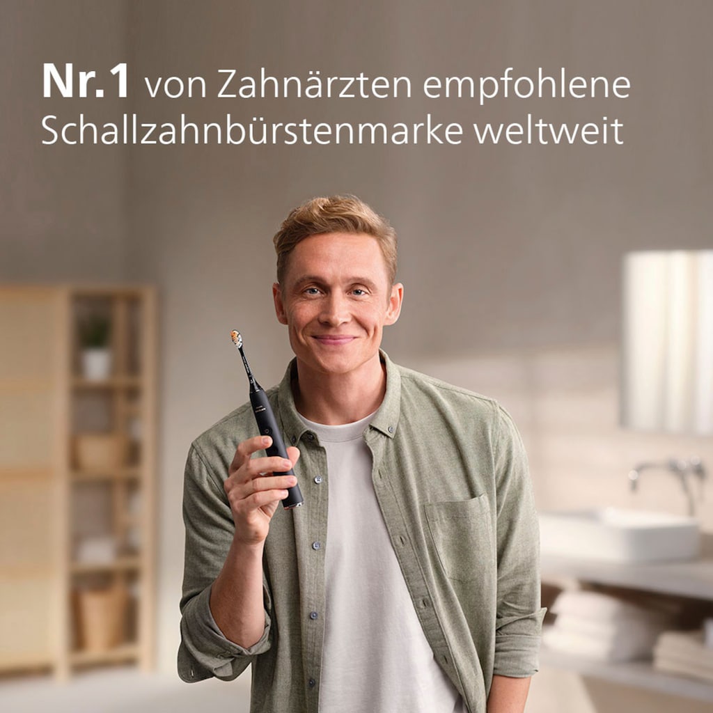 Philips Sonicare Elektrische Zahnbürste »DiamondClean 9000 HX9913/18«, 2 St. Aufsteckbürsten, mit integriertem Drücksensor, 4 Putzprogramme und 3 Intensitätsstufen