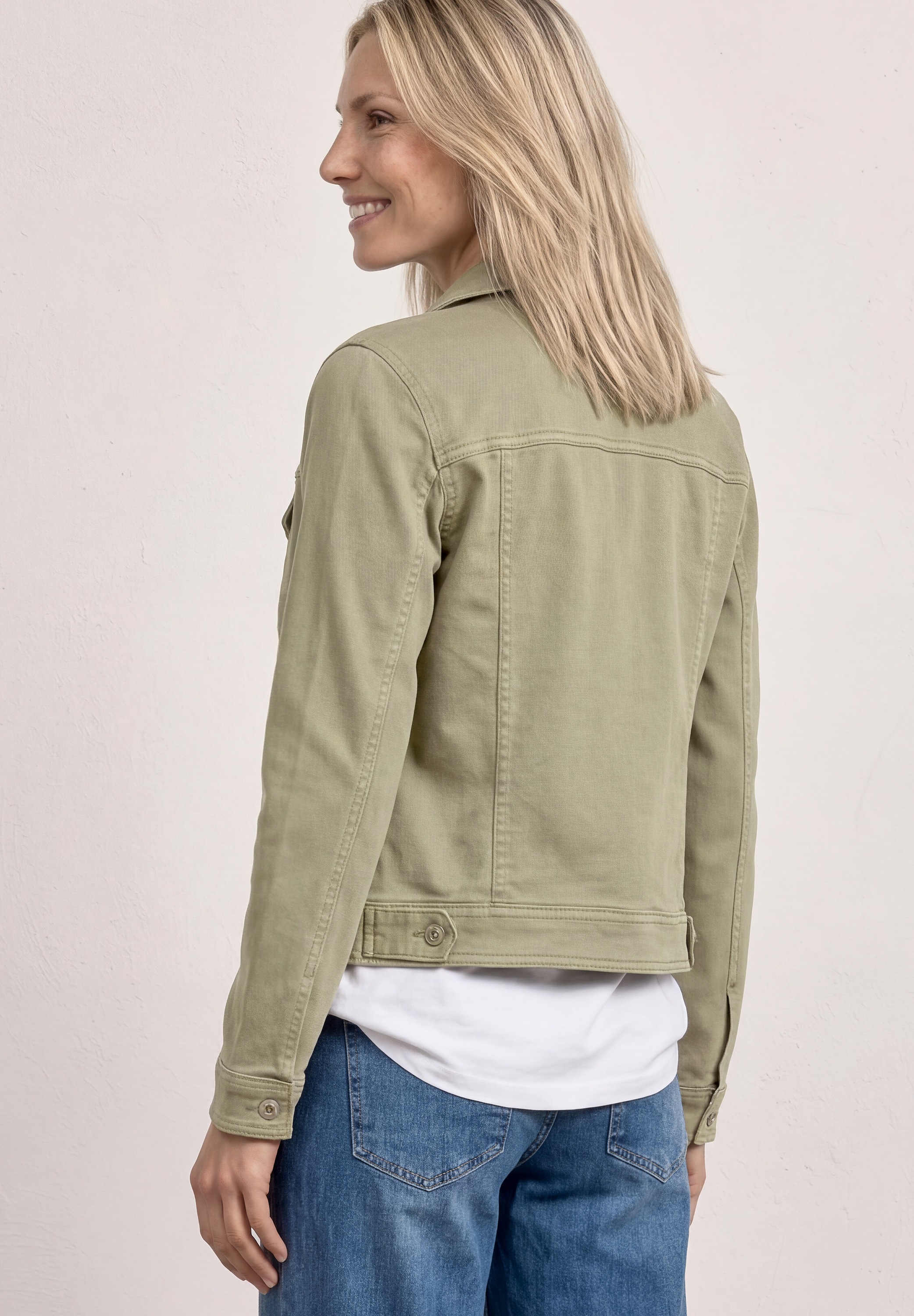 STREET ONE Jeansjacke ohne Kapuze aus Baumwolle mit Stretchanteil