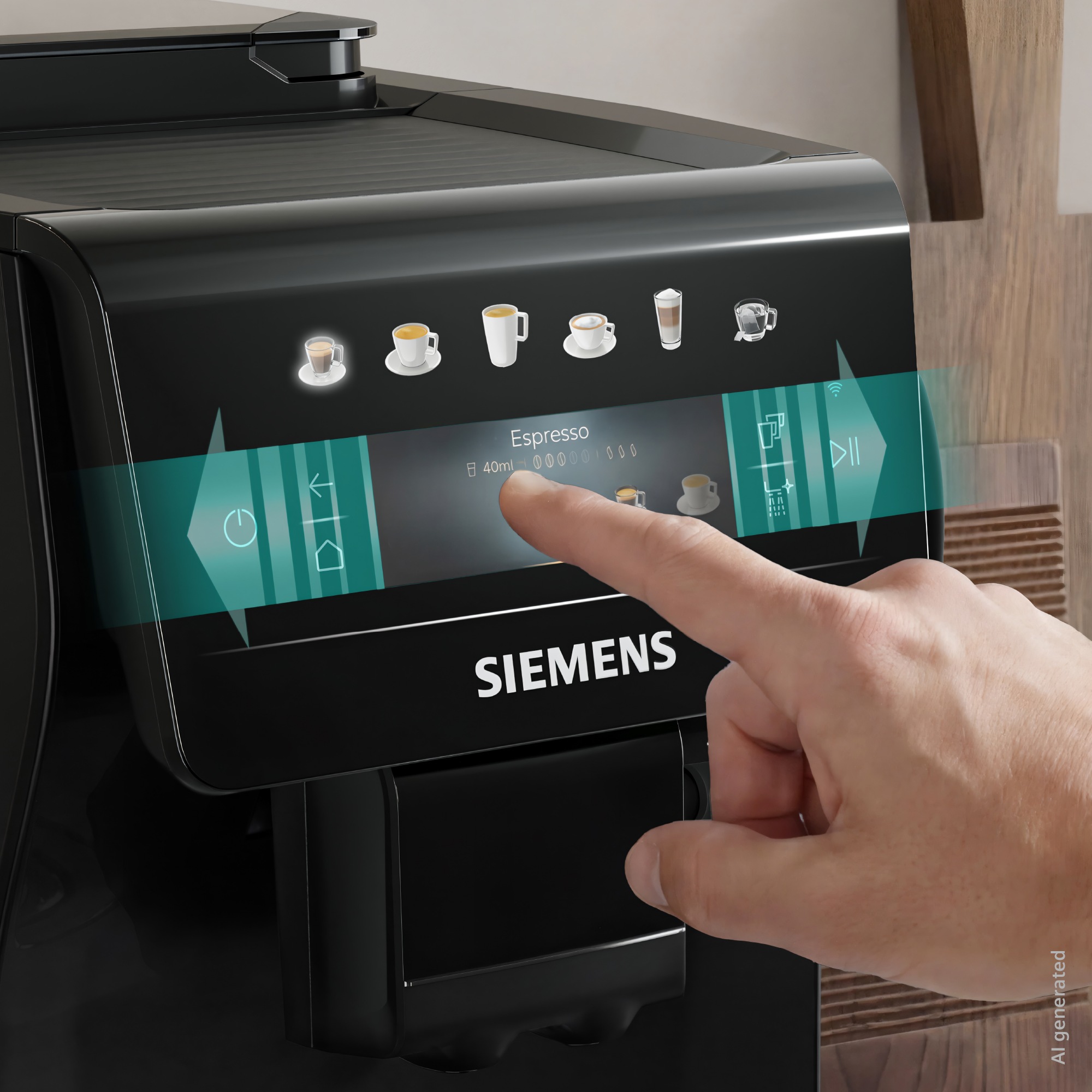 SIEMENS Kaffeevollautomat »EQ600 TP601E09, 6 Getränke, XL-Getränke, bis zu 480ml, Kannenfunktion« Doppeltassenfunktion,Keramikmahlwerk, entnehmbare Brüheinheit, Schwarz