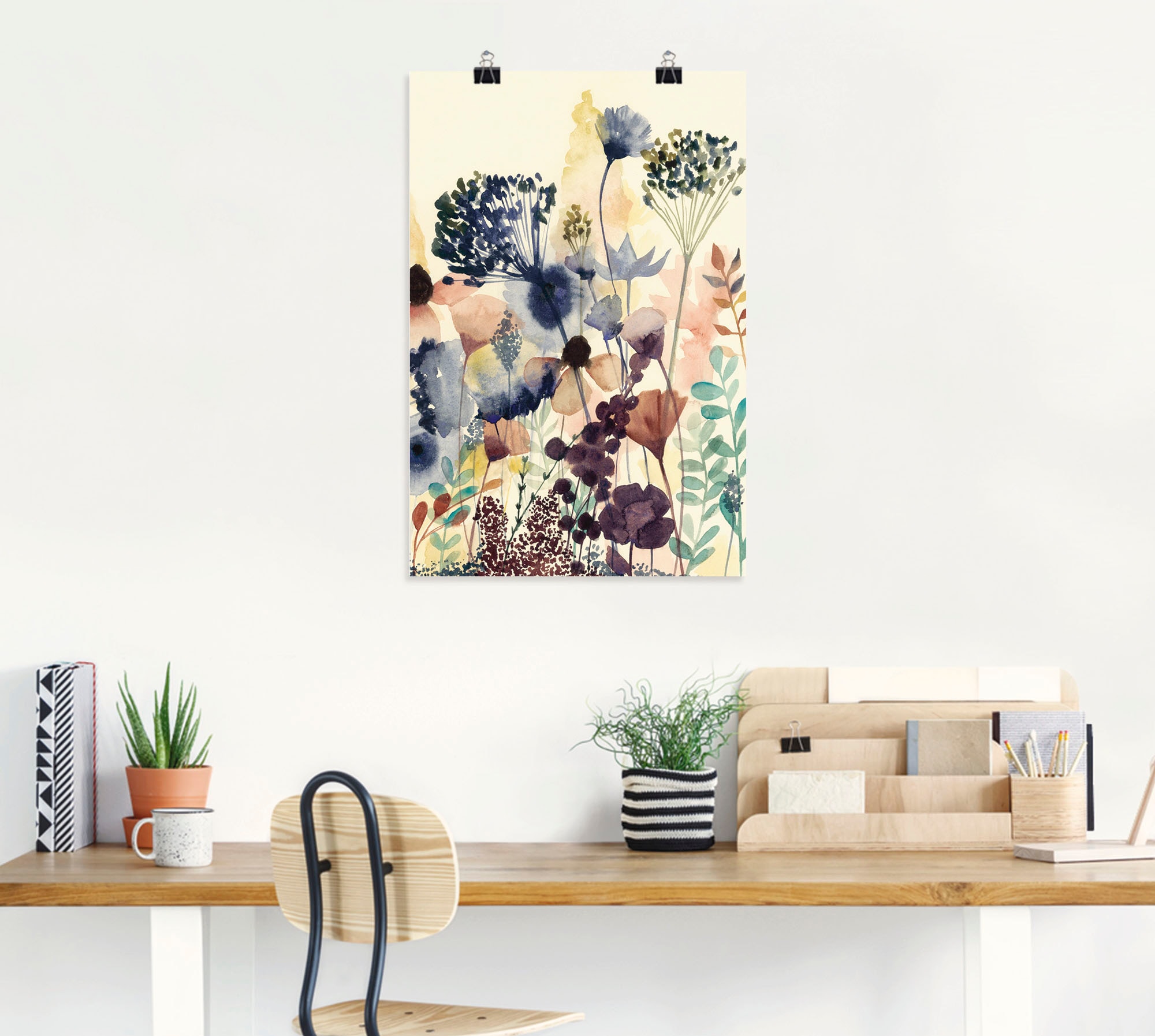 Artland Wandbild »Sonnengetrocknete Blüten II«, Blumenwiese, (1 St.), als Leinwandbild, Poster in verschied. Größen