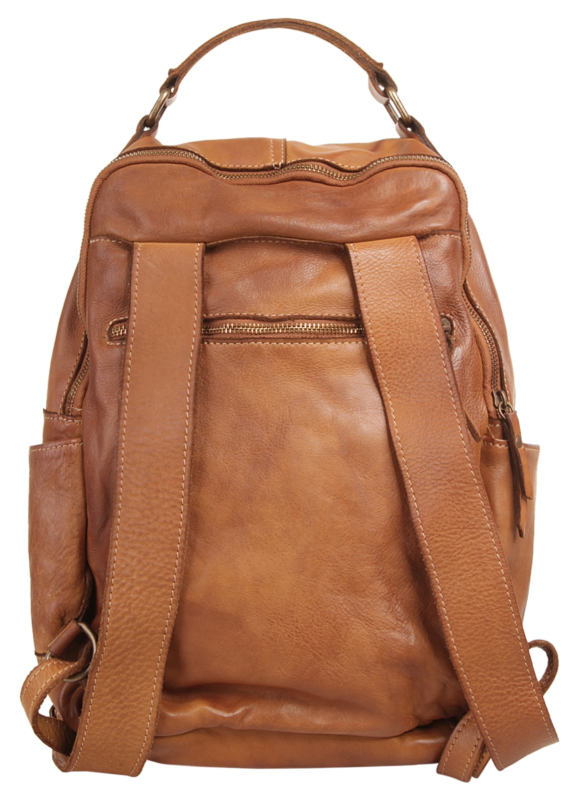 X-Zone Laptoprucksack, echt Leder, Made in Italy