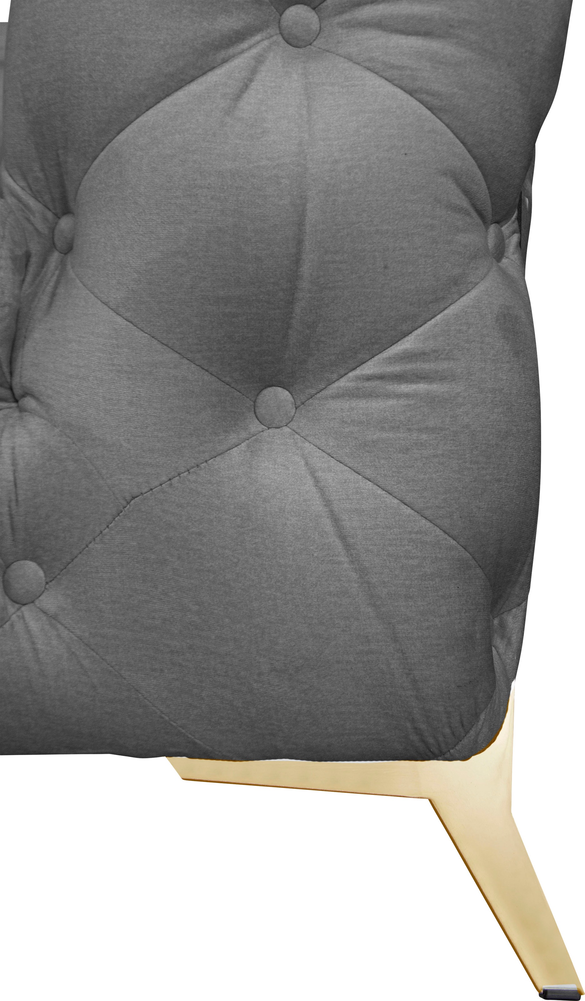 Leonique Chesterfield-Sofa »Amaury L-Form«, Chesterfield-Optik, Breite/Tiefe je 262 cm, Fußfarbe wählbar