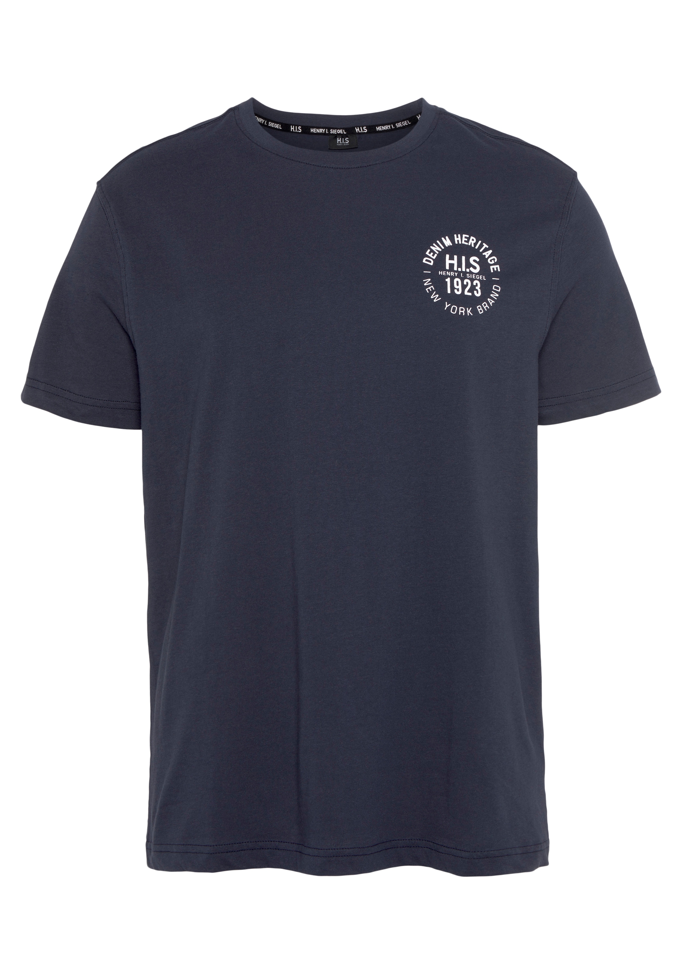 H.I.S T-Shirt, (Packung, 3 tlg., 3er-Pack), schmal geschnitten, bedrucktes Design, aus 100% Baumwolle