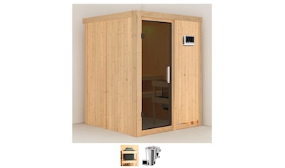 Sauna »Milaja«, (Set), 3,6-kW-Bio-Plug & Play Ofen mit externer Steuerung