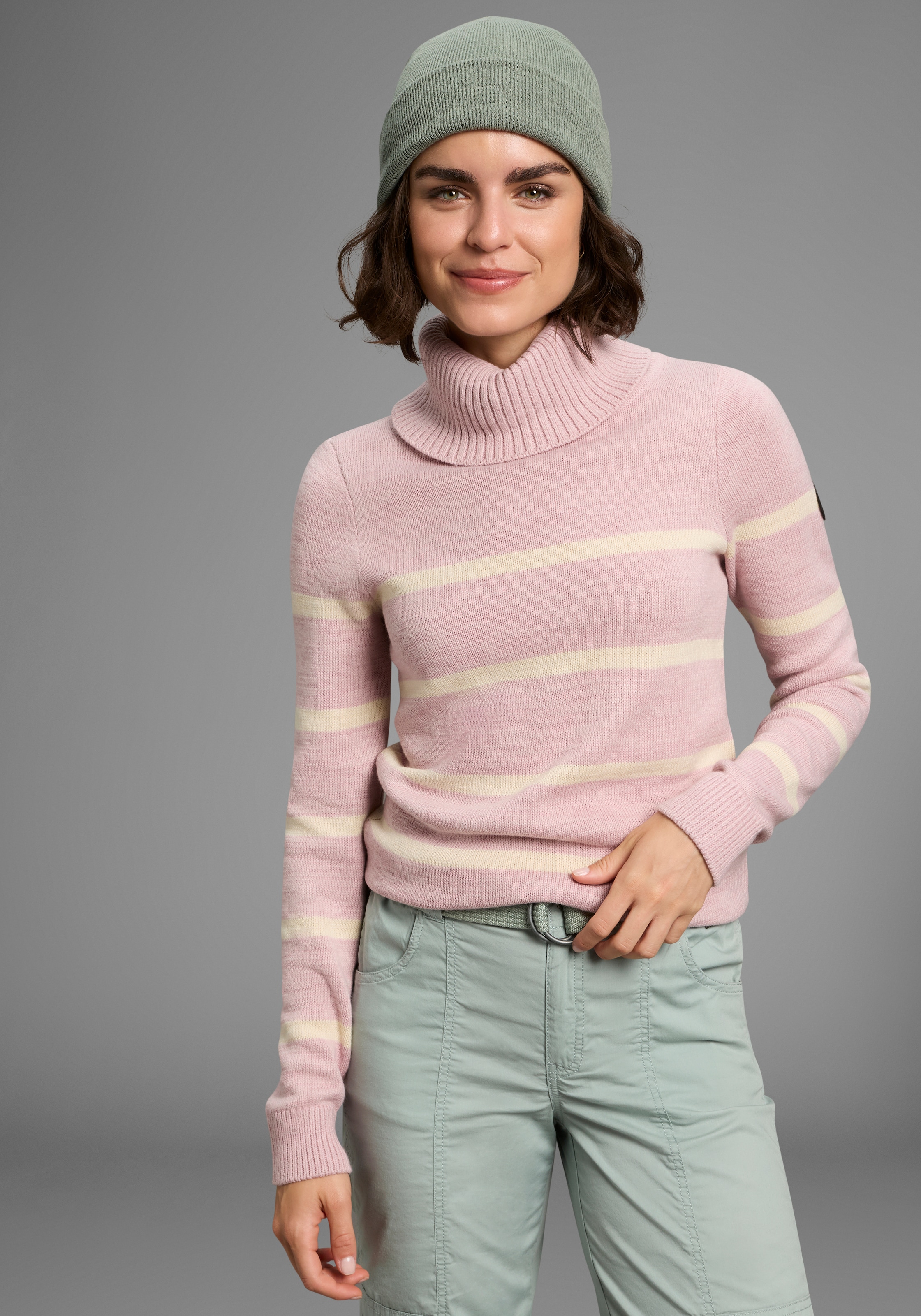 KangaROOS Rollkragenpullover, in lässiger Form mit Kontraststreifen günstig online kaufen