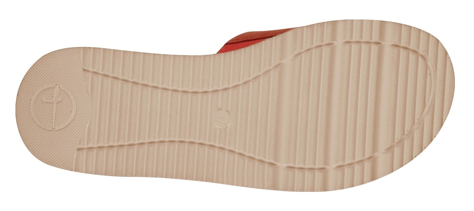 Tamaris Pantolette, Keilabsatz, Sommerschuh, Schlupfschuh mit hübscher Zierschnalle