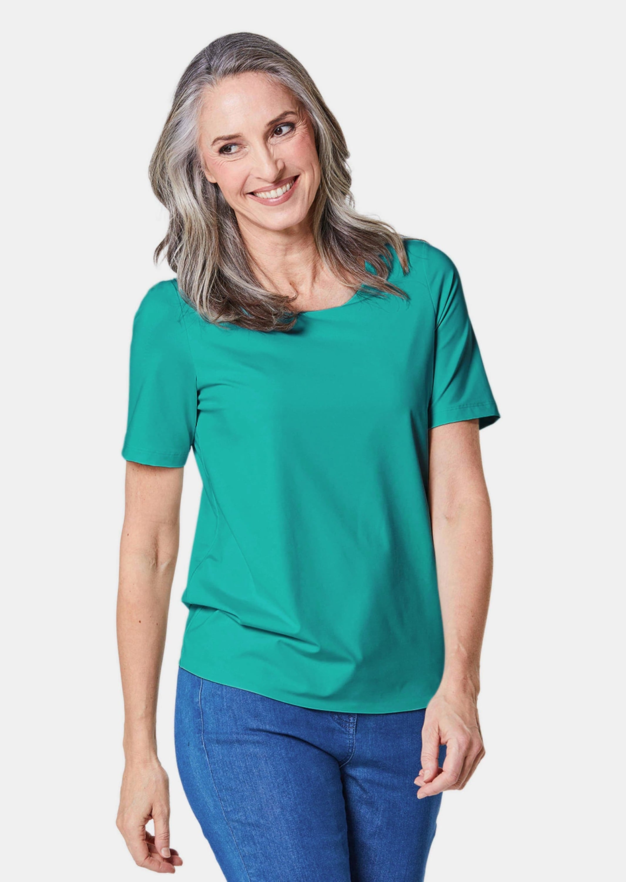 GOLDNER Langarm-Poloshirt »Kurzgröße Gepflegtes Shirt in formstabiler Ware«