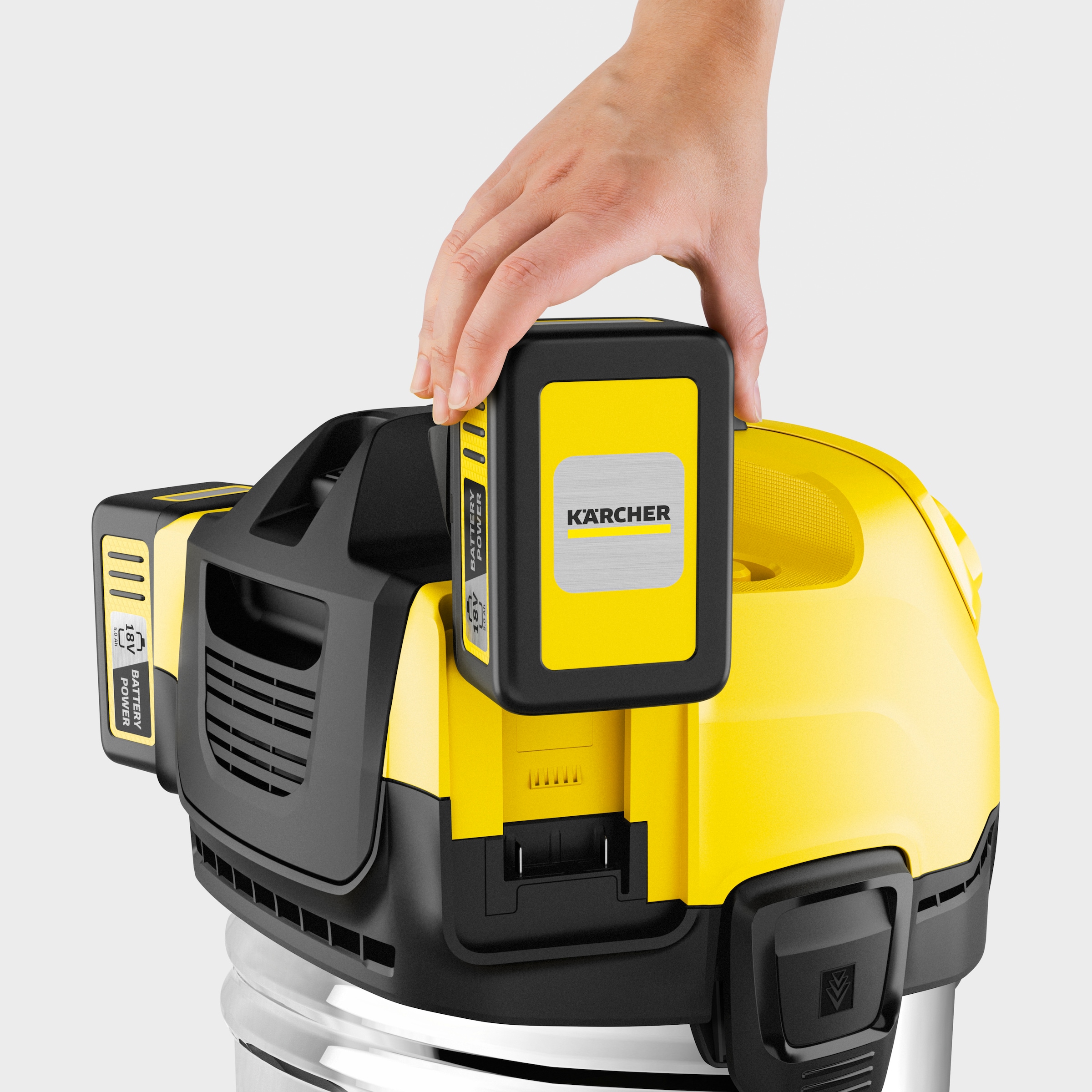 KÄRCHER Nass-Trocken-Sauger »WD 4-18 S Dual Battery Set V-20/22«, 36-V-Motor, 20 l Edelstahlbehälter, inkl. Akku und Ladegerät