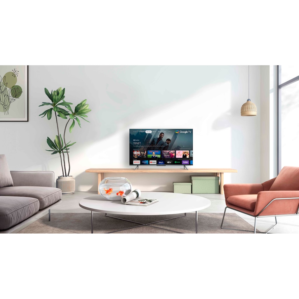 TCL QLED-Fernseher »43C735X1«, 108 cm/43 Zoll, 4K Ultra HD, Smart-TV-Google TV, HDR Premium, Dolby Atmos, HDMI 2.1, Metallgehäuse, ONKYO-Sound