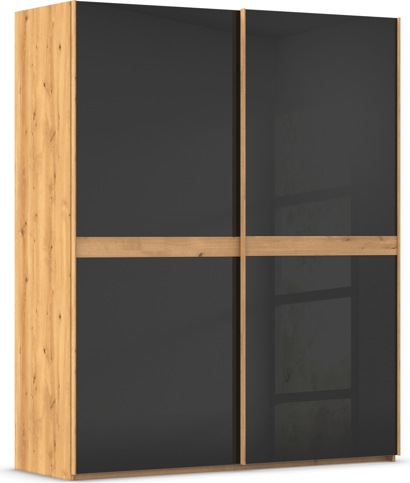 rauch "Kleiderschrank Schrank Garderobe Schlafzimmerschrank SCALE-LINE" edle Optik mit Bauchbinde in Korpusfarbe mit Glasfront MADE IN GERMANY