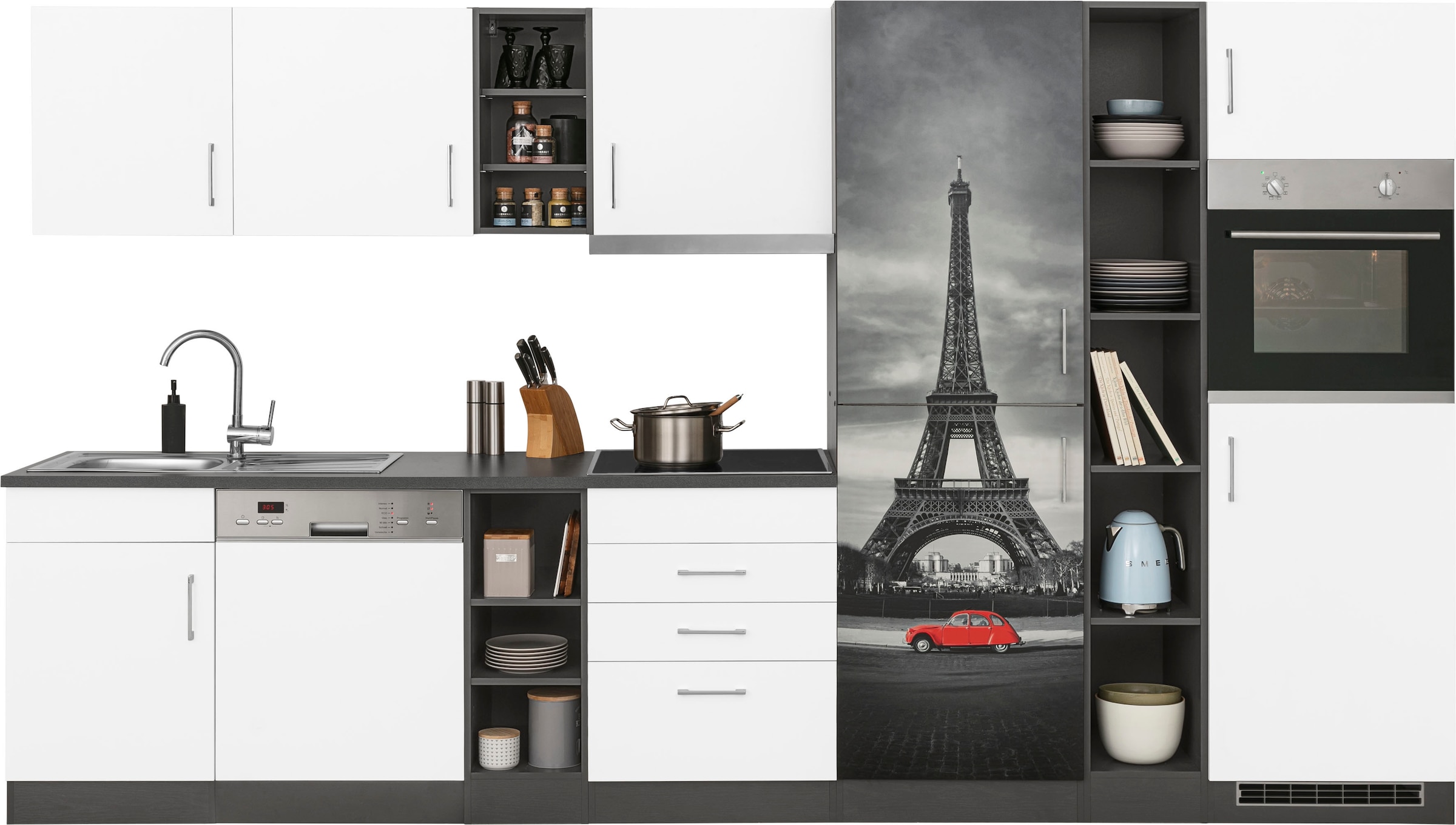 HELD MÖBEL Küchenzeile "Paris", mit E-Geräten, Breite 350 cm, wahlweise mit günstig online kaufen