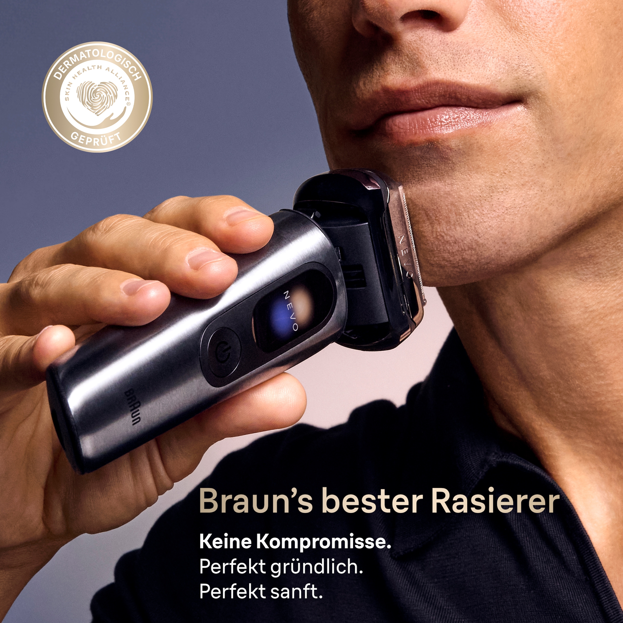 Braun Elektrorasierer »NEVO 17000cc« SmartClean-Plus-Reinigungsstation integrierter Präzisionstrimmer AeroTouch, Smart Display, 7-in-1 Care System, Lade-Reiseetui, Silber