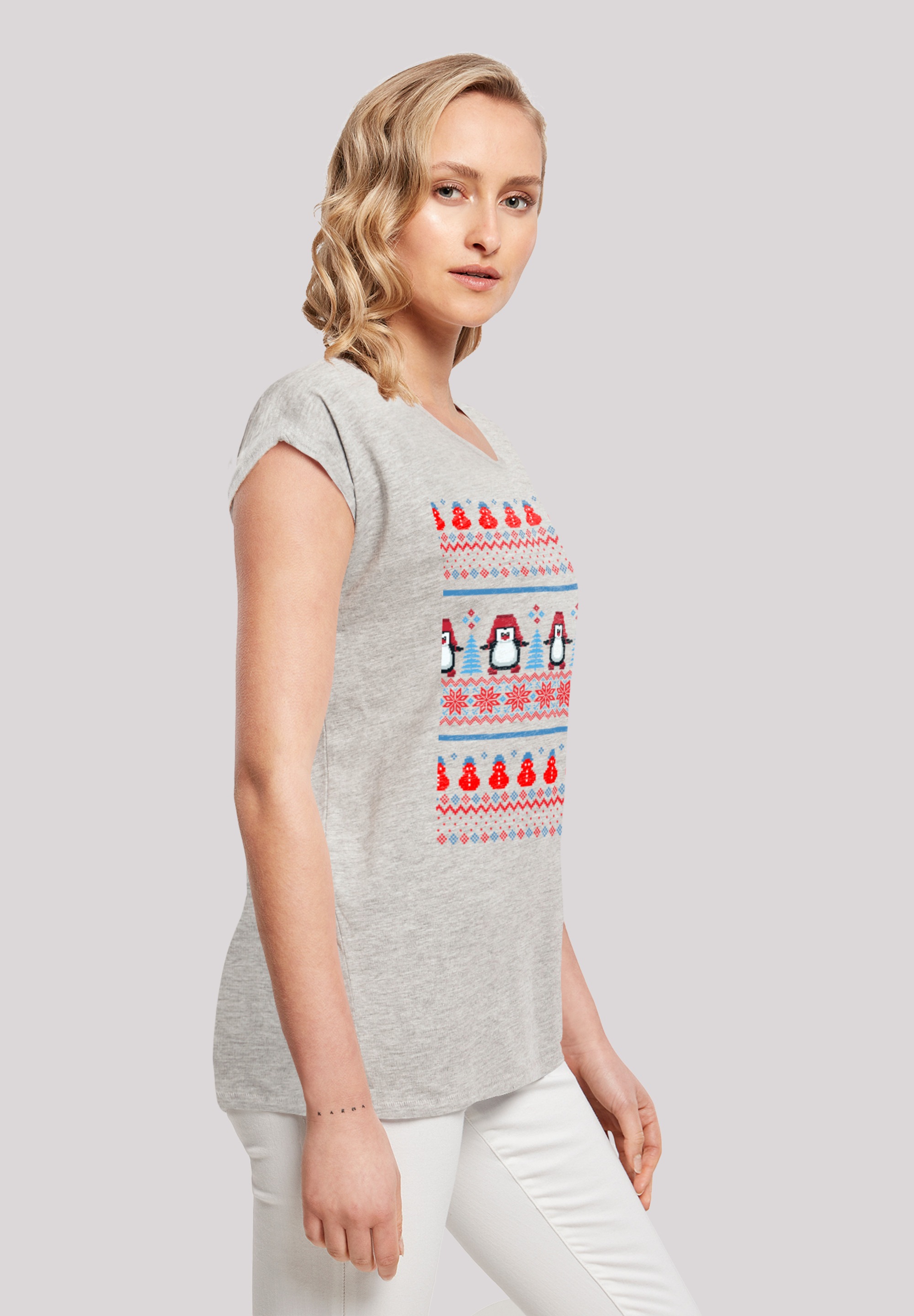 F4NT4STIC T-Shirt »Christmas Pinguin Muster«, Print