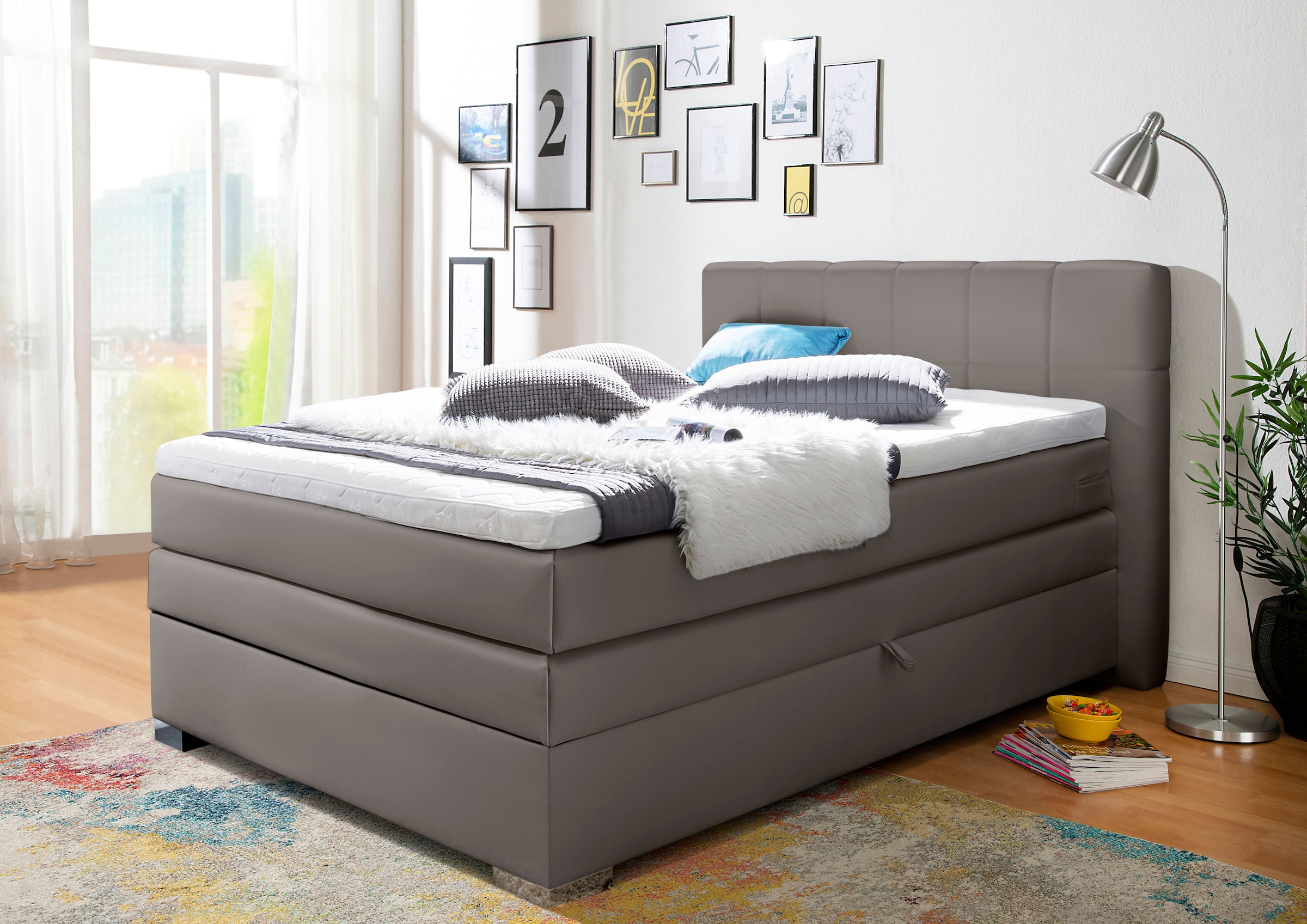 Home affaire Boxspringbett "Airdrie" inkl. Bettkasten und Topper