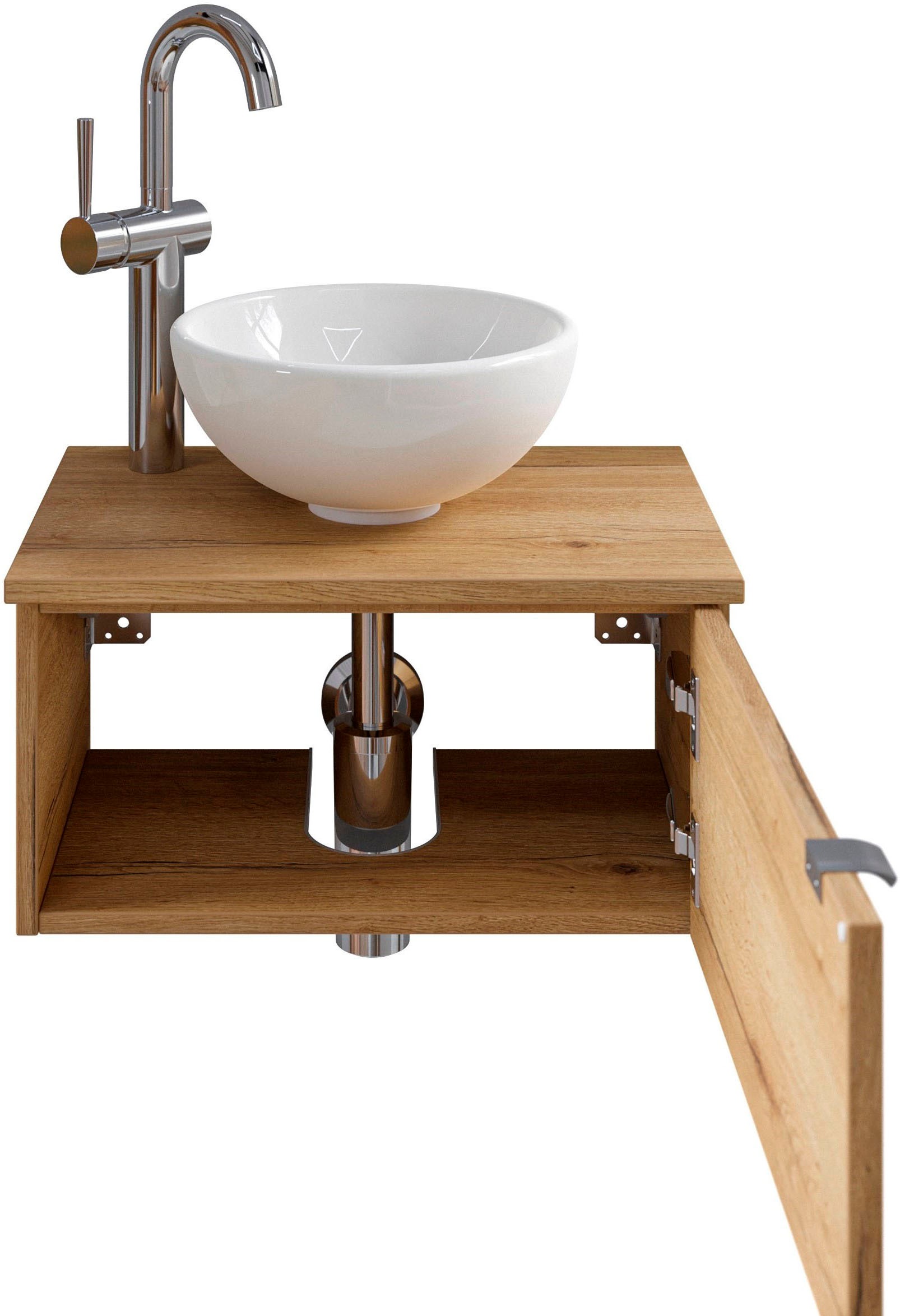 Saphir Badmöbel-Set »Serie 6915«, (4 St.), Gäste-Bad, 51 cm breit, mit LED-Spiegel und 1 Tür