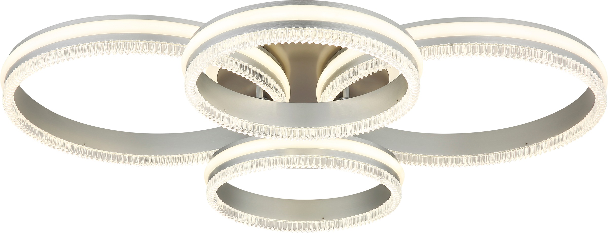 GLOBO LIGHTING Deckenleuchte "FRANCINE", 1, Ø 40cm H: 16cm, 1 Stk., weiß, Wohnzimmer, Leuchten, Große dimmbare Deckenleuchte, smart, Fernbedienung,