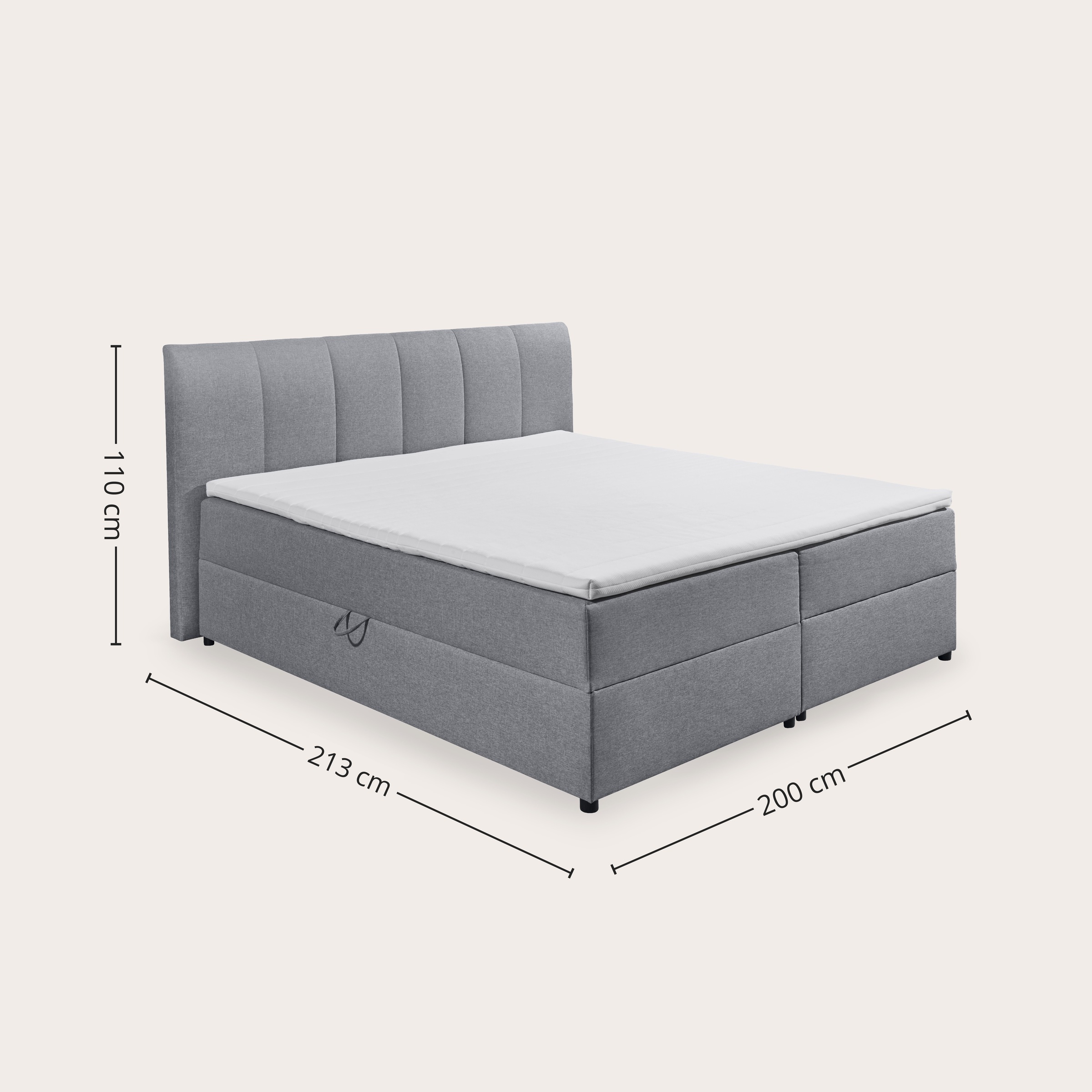 ED EXCITING DESIGN Boxbett »"Granada"  inkl. Bettkasten und Topper« erhältlich in den Größen 120x200cm, 160x200cm & 180x200cm