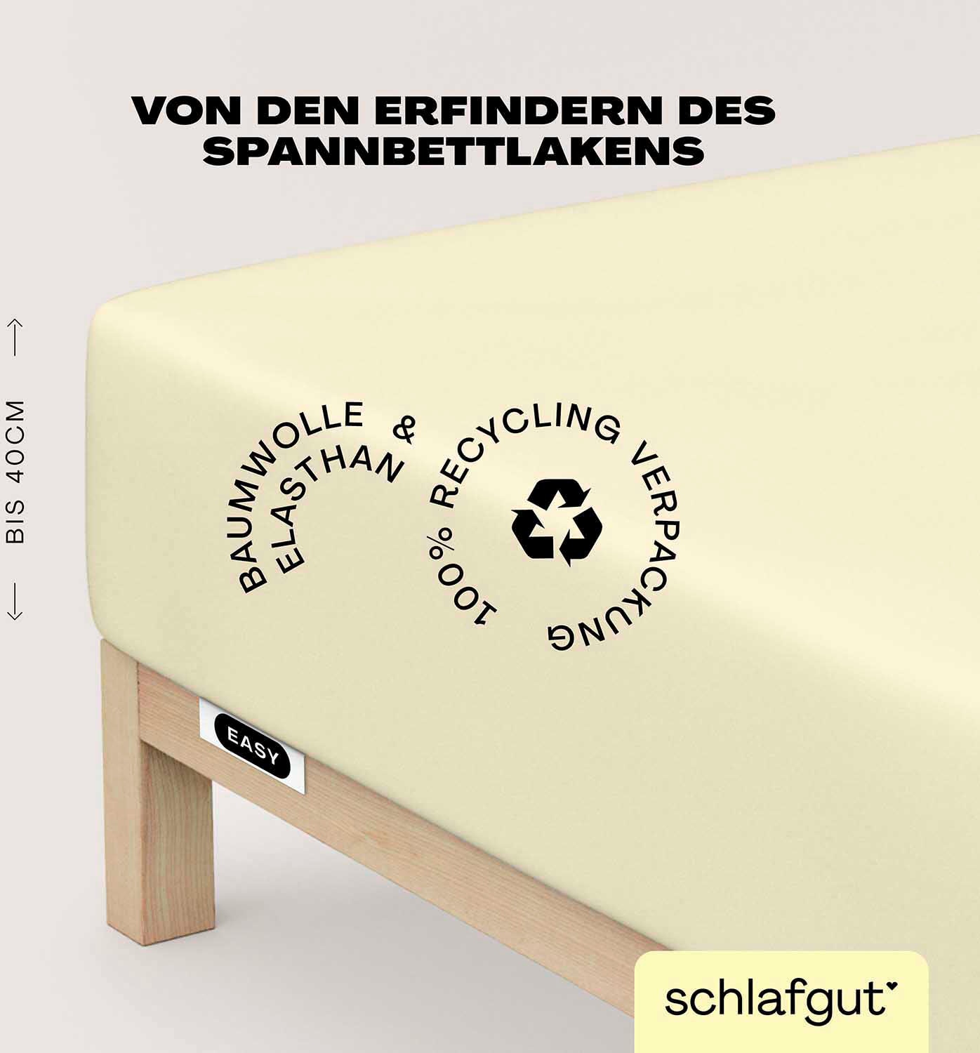 Schlafgut Spannbettlaken »EASY Jersey Elasthan Boxspring« MADE IN GREEN by OEKO-TEX®