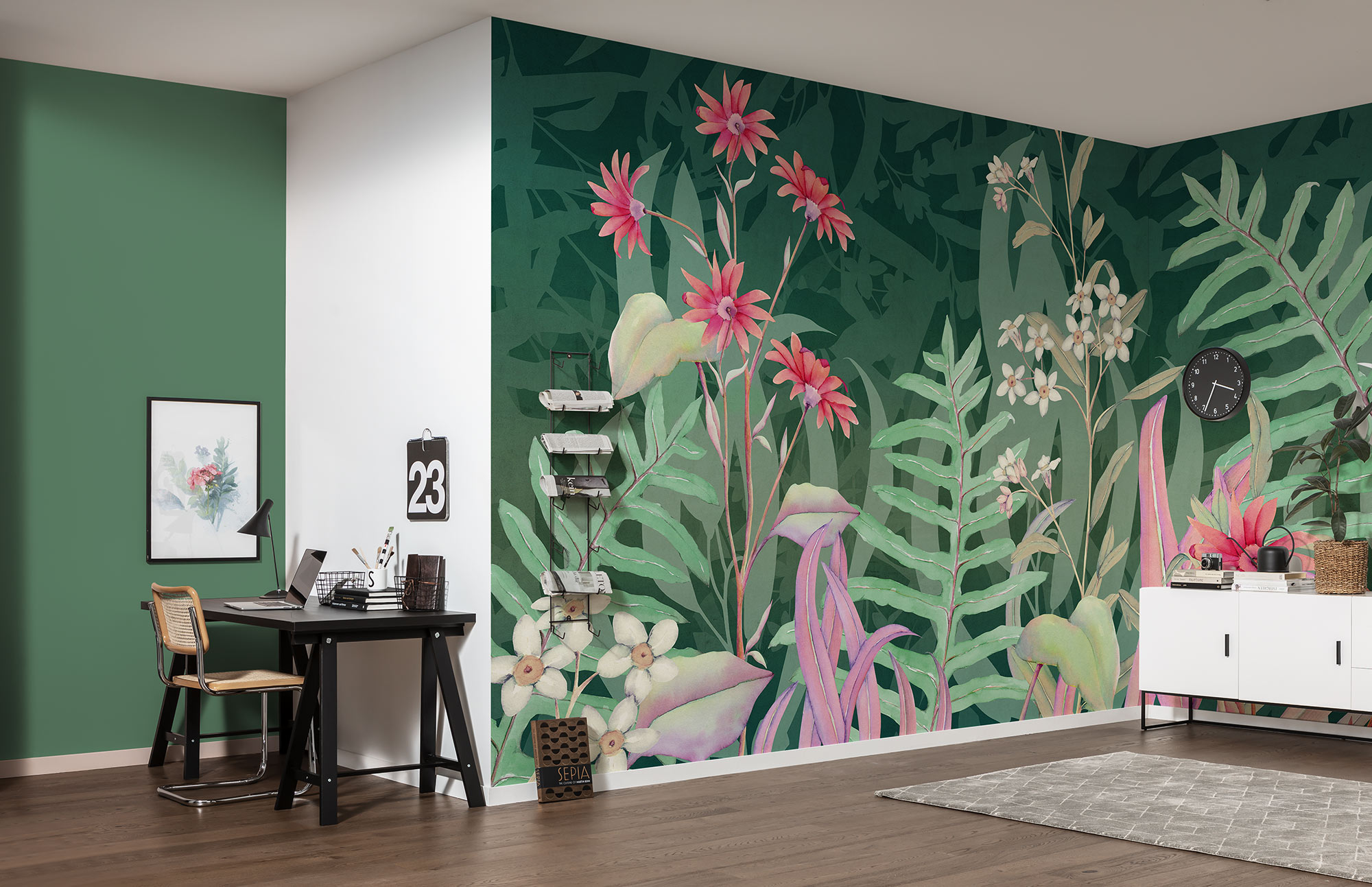 Komar Fototapete "Komar Vlies Fototapete - The Flower Duet - Größe 400 x 250 cm" bedruckt glatt