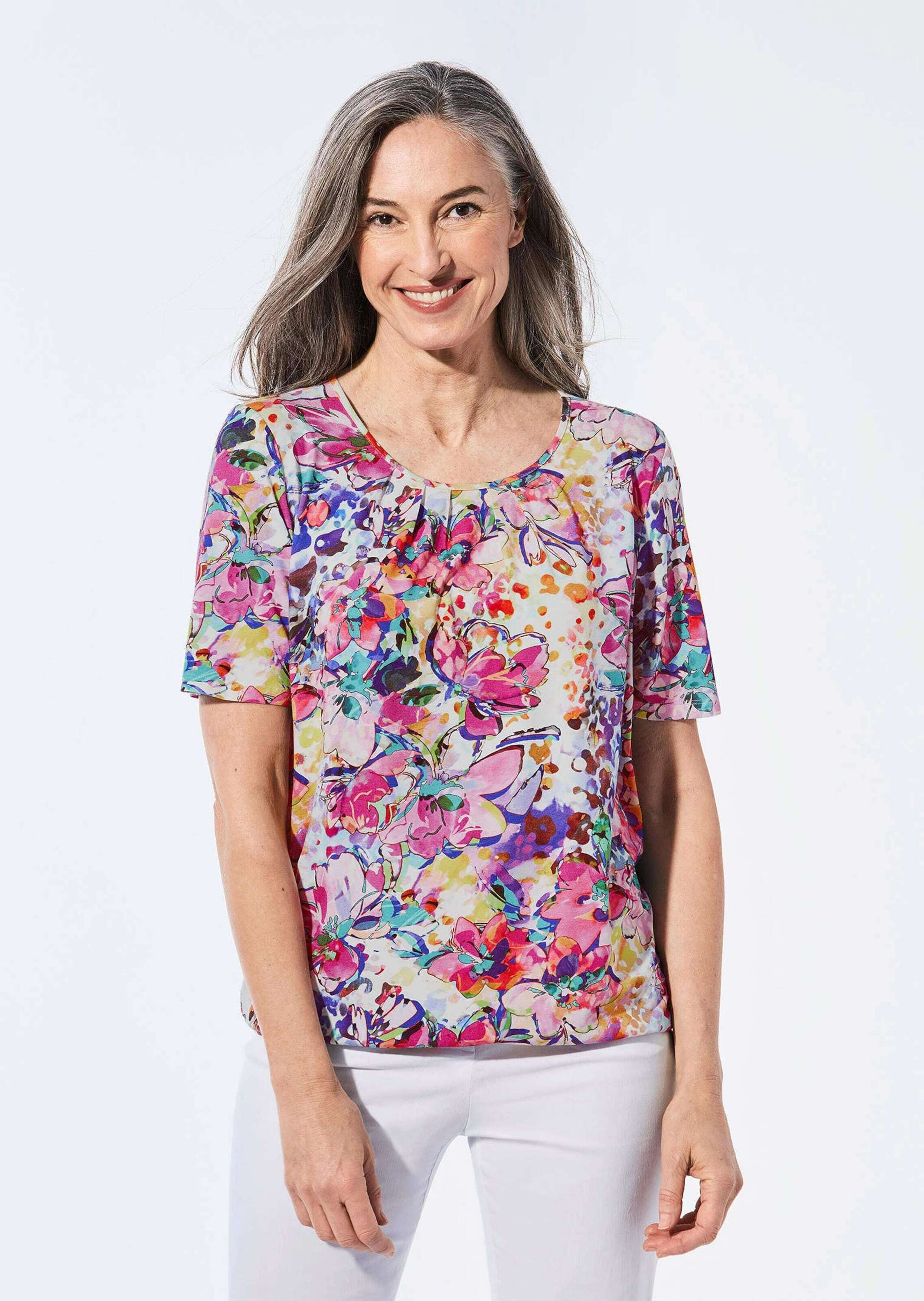 Thumbnail - GOLDNER Print-Shirt "Druckshirt mit raffinierten Details"