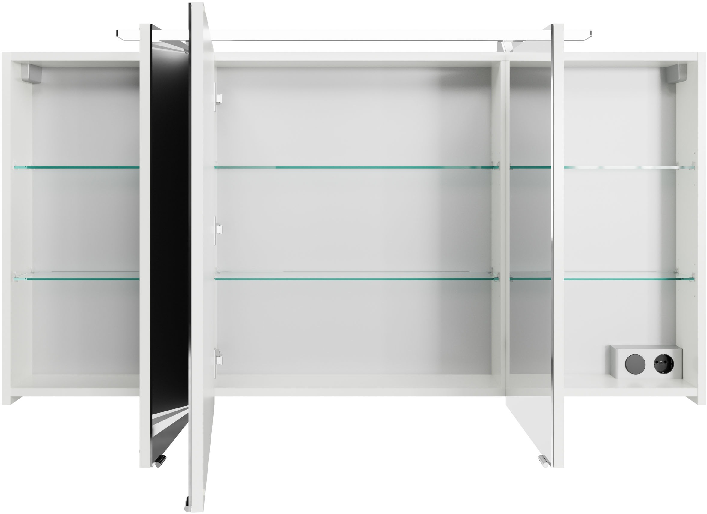 Saphir Badmöbel-Set »Serie 4010 4-teilig Keramik-Waschtisch mit LED-Spiegelschrank«, (Set), Badezimmer Set mit Unterschrank, Hängeschrank, inkl. Türdämpfer