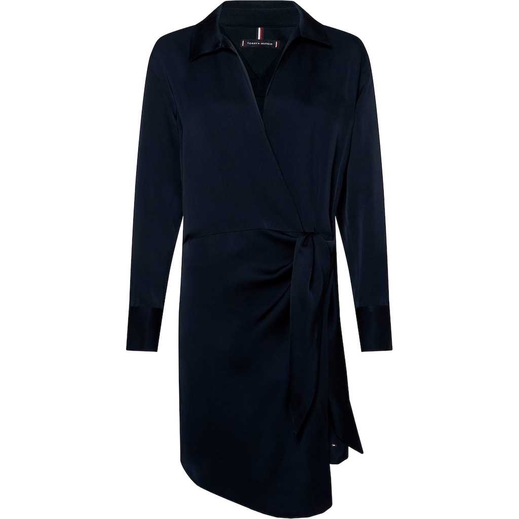 Tommy Hilfiger Abendkleid »CREPE KNOTTED SHORT SHIRT DRESS«, mit Knotendetail