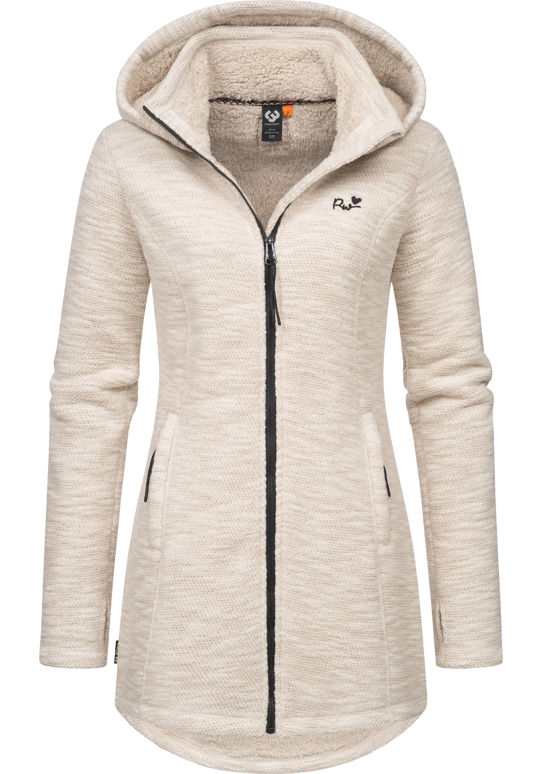 Ragwear Longstrickjacke »Leysha Melange«, Sportliche Kapuzenjacke in melierter Strick-Optik