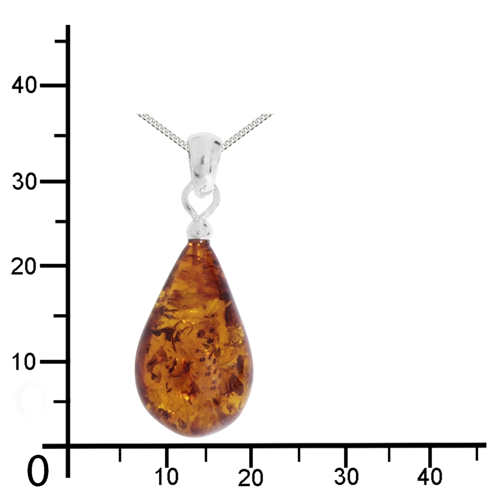 OSTSEE-SCHMUCK Kette mit Anhänger »Ostsee-Schmuck Kette mit Anhänger Tropfen ca. 20 mm lang«, (2 tlg.)