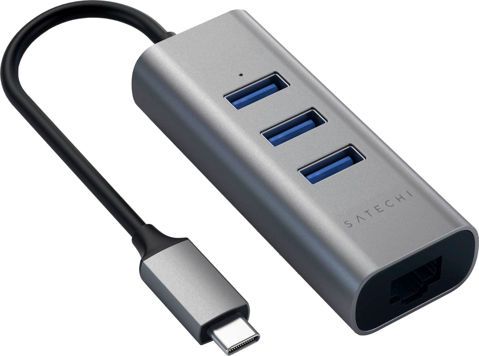 Satechi USB-Adapter »Type-C 2-in-1 3 Port USB laikmena 3.0 skaitytuvas & Ethernet« USB laikmena 3.0 Typ A zu USB laikmena Typ C
