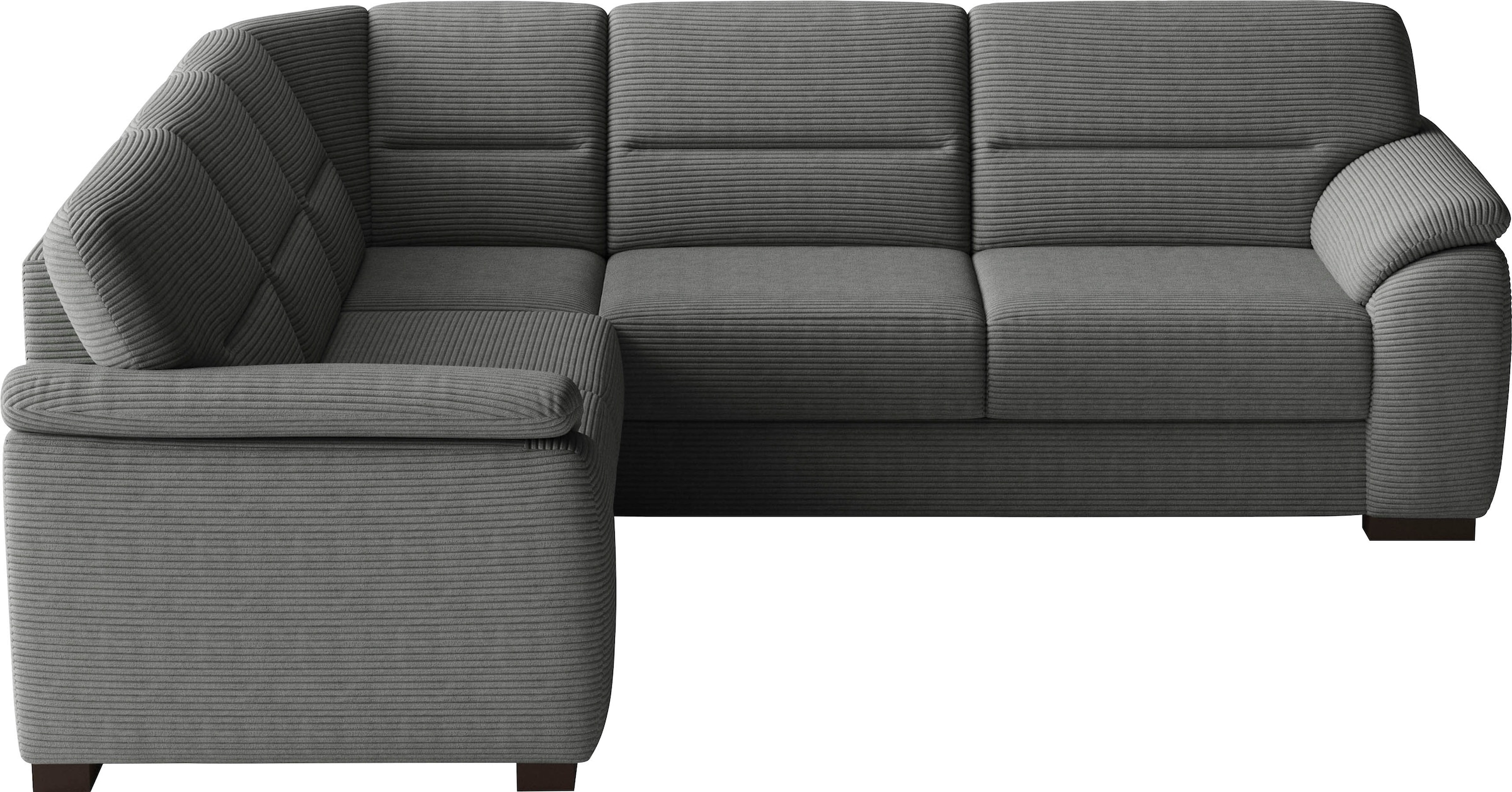 sit&more Ecksofa "Montego L-Form, B: 256 cm, große Stoffauswahl, Komfortsitzhöhe 46 cm" mit Schlaffunktion und Schubkasten mit Stauraum
